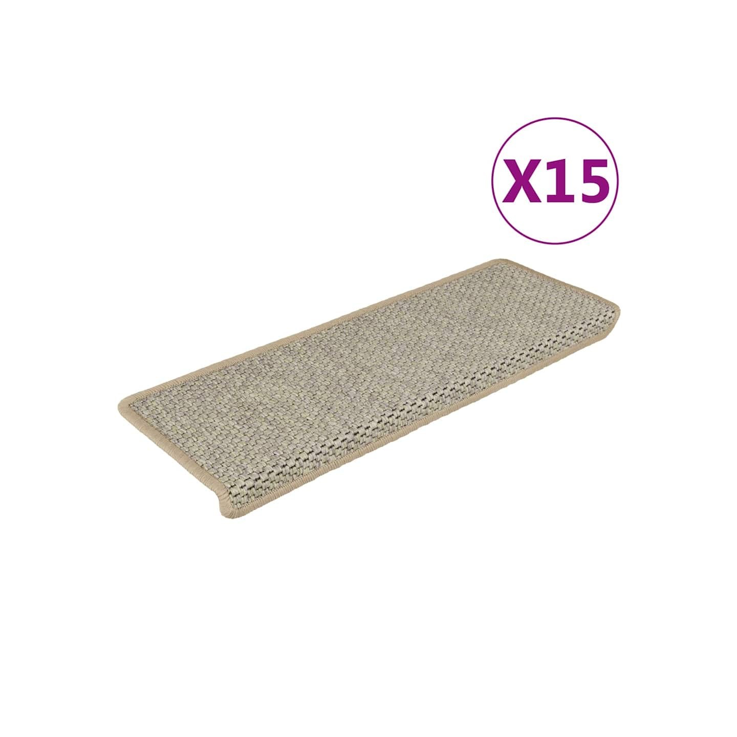 Tapis d'escalier adhésifs sisal 15 pcs 65x21x4 cm vert clair