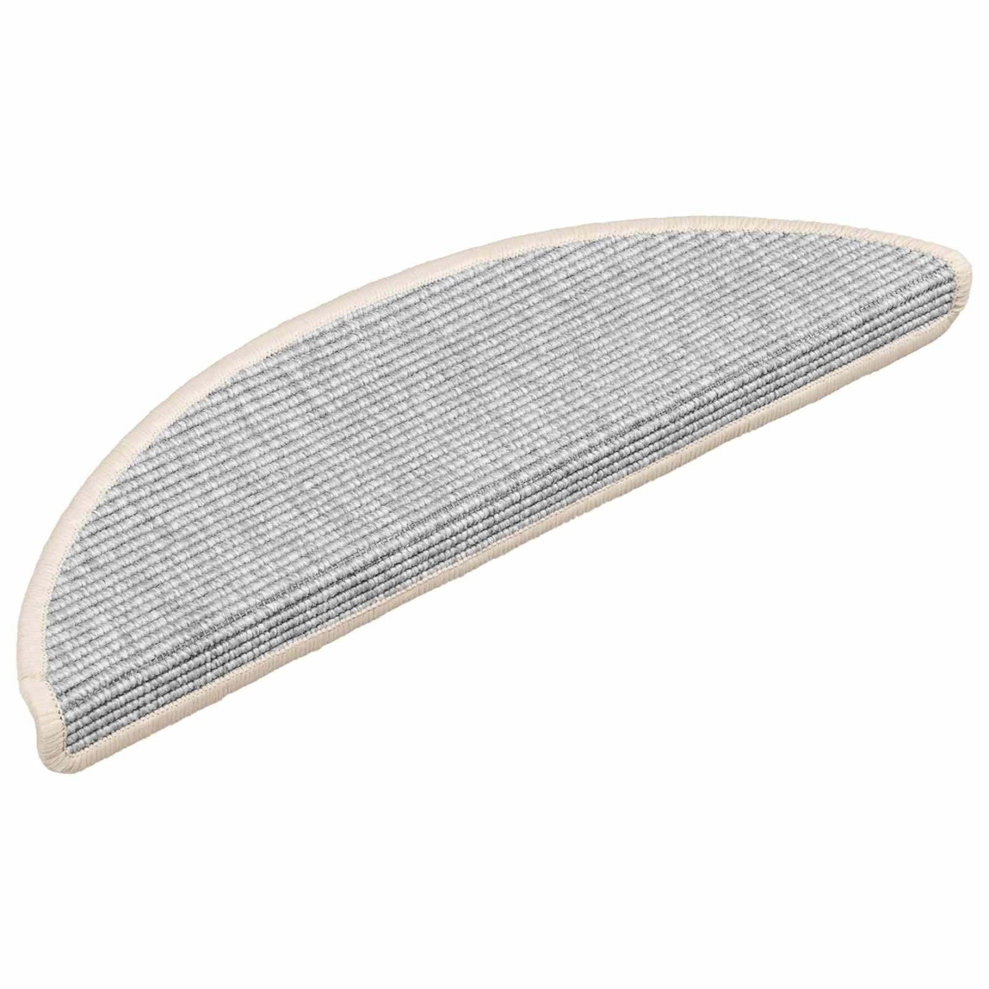 Tapis d'escalier 15 pièces 56 x 17 x 3 cm Argent Demi-rond
