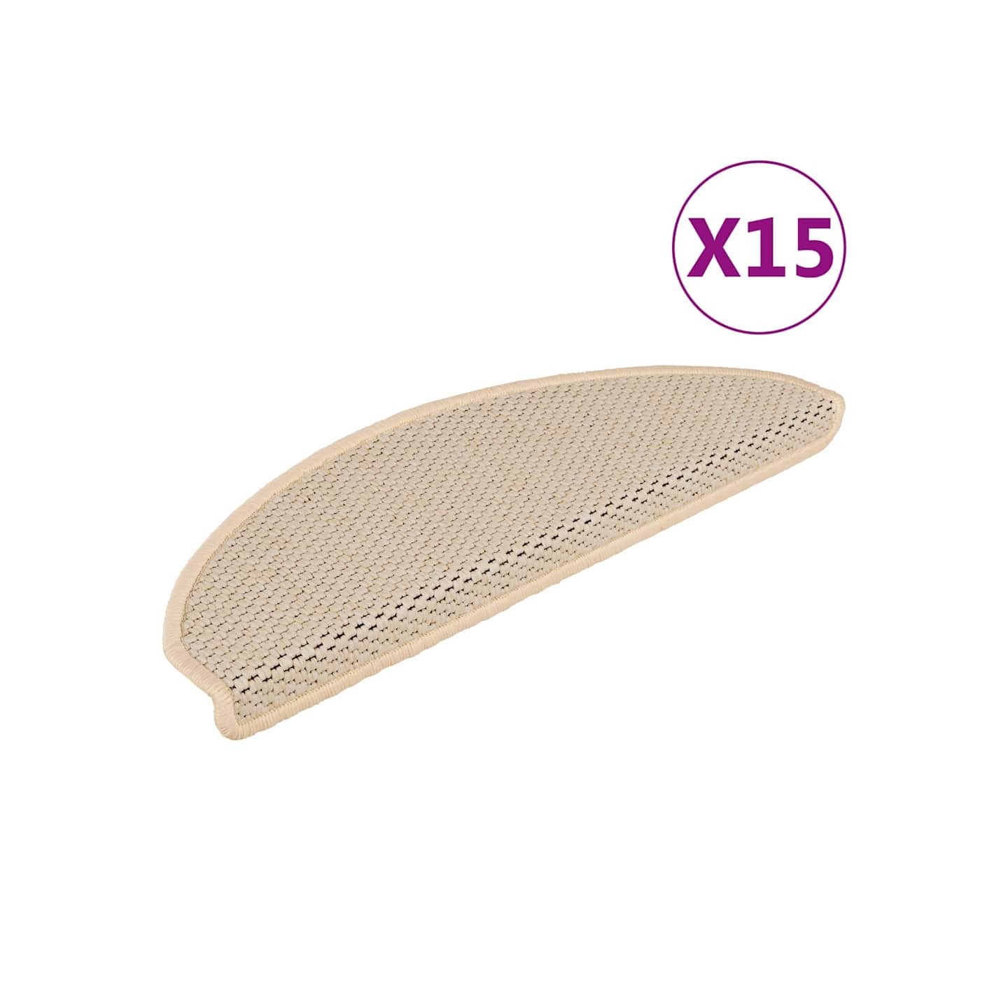 Tapis d'escalier autocollants aspect sisal 15 pcs 65x21x4 cm