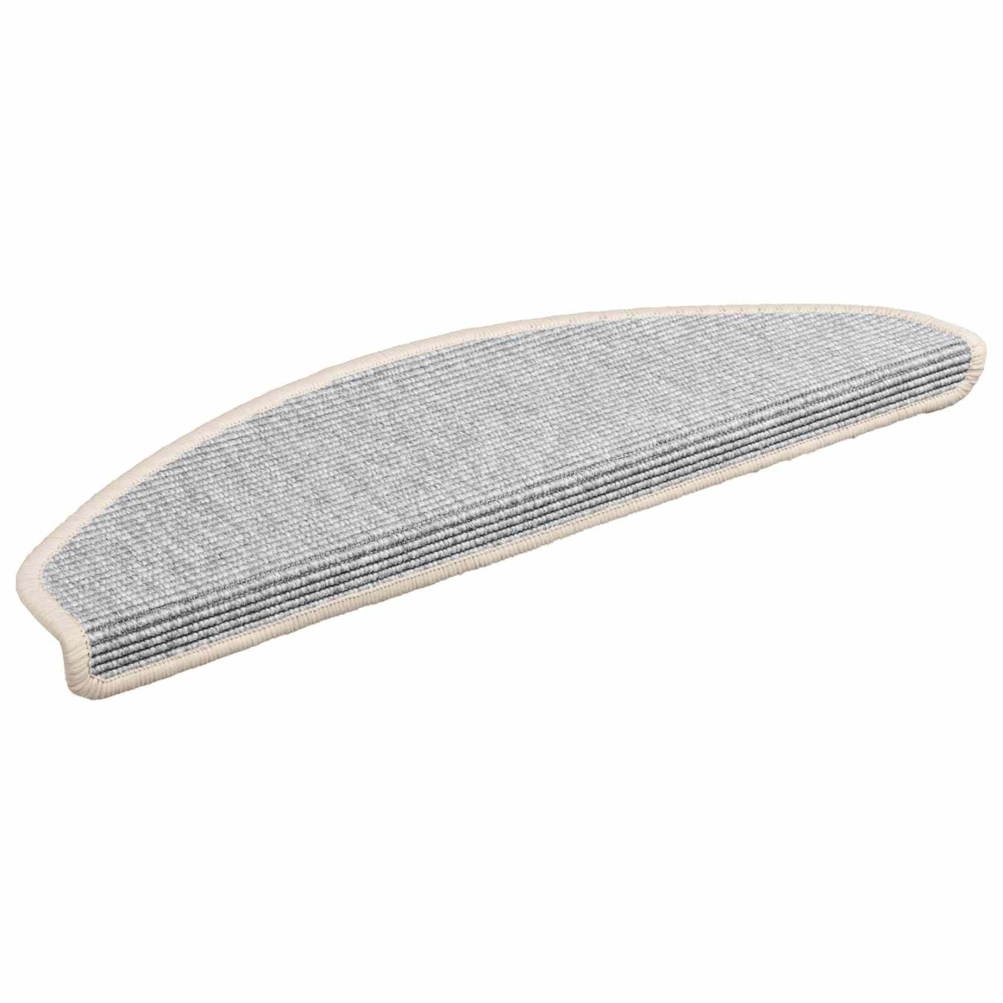 Tapis d'escalier 15 pièces 65 x 21 x 4 cm Argent Demi-rond Grand