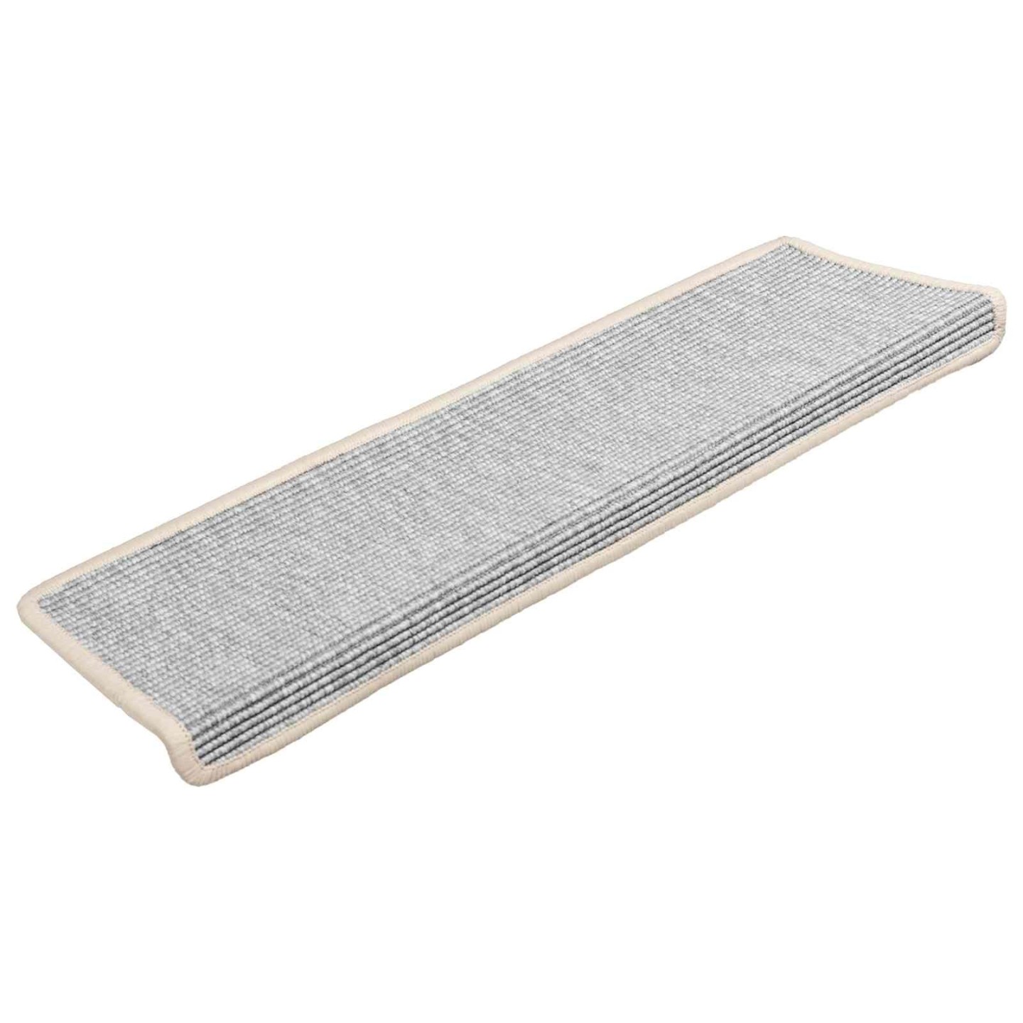 Tapis d'escalier 15 pièces 65 x 21 x 4 cm Argent Bord rectangulaire