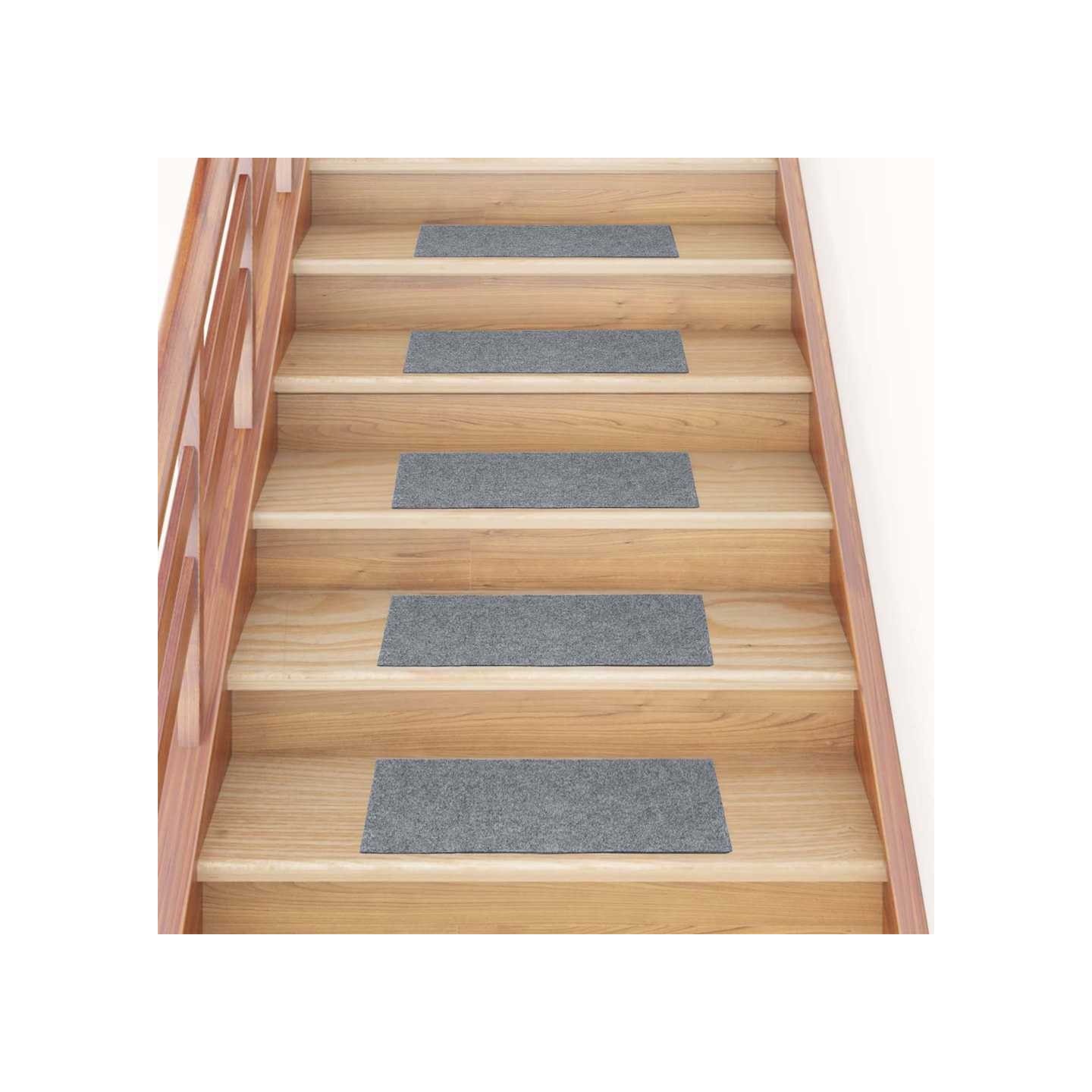 Tapis d'escalier autocollants 15 pièces 60x25 cm gris clair