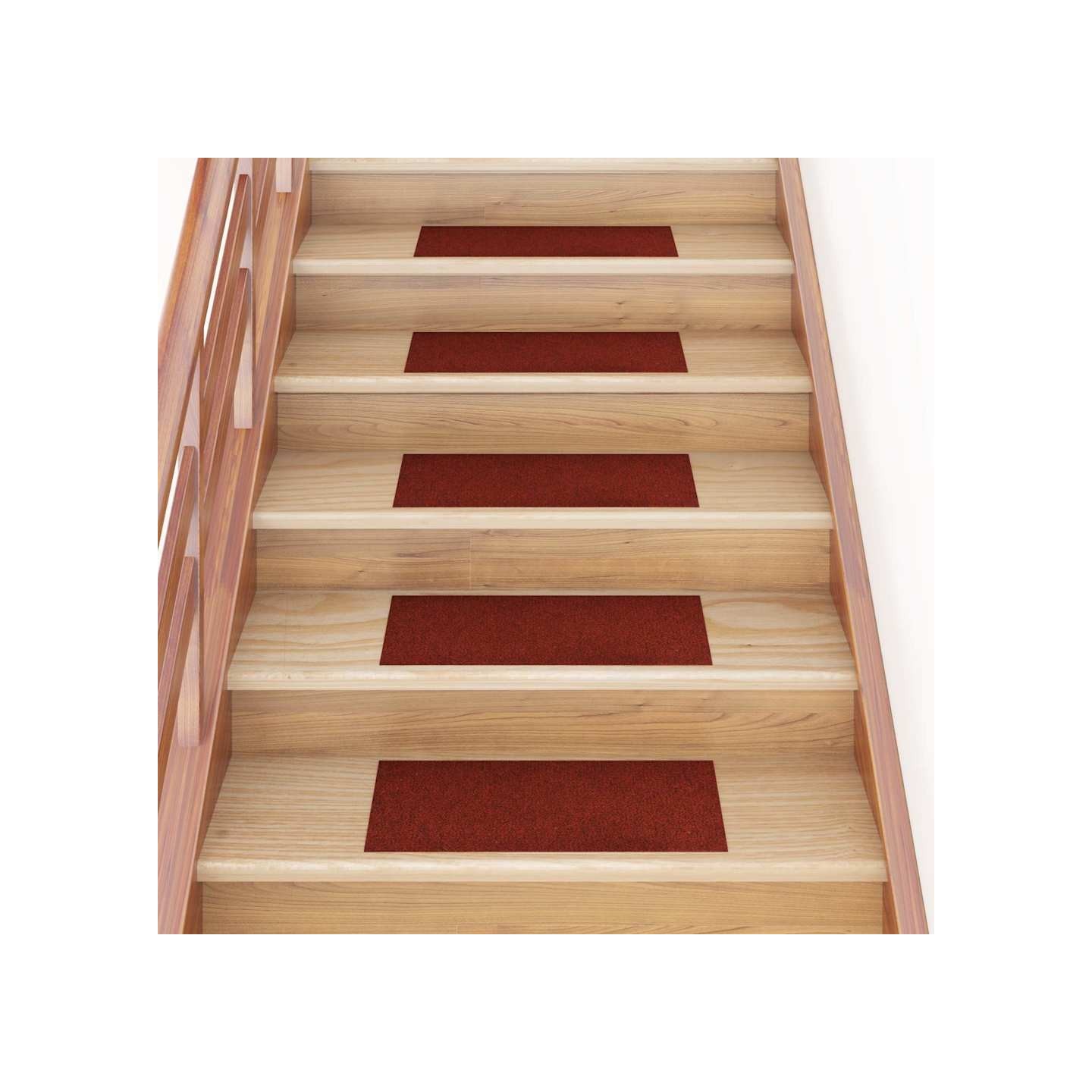 Tapis d'escalier autocollants 15 pièces 60x25 cm Rouge bordeaux