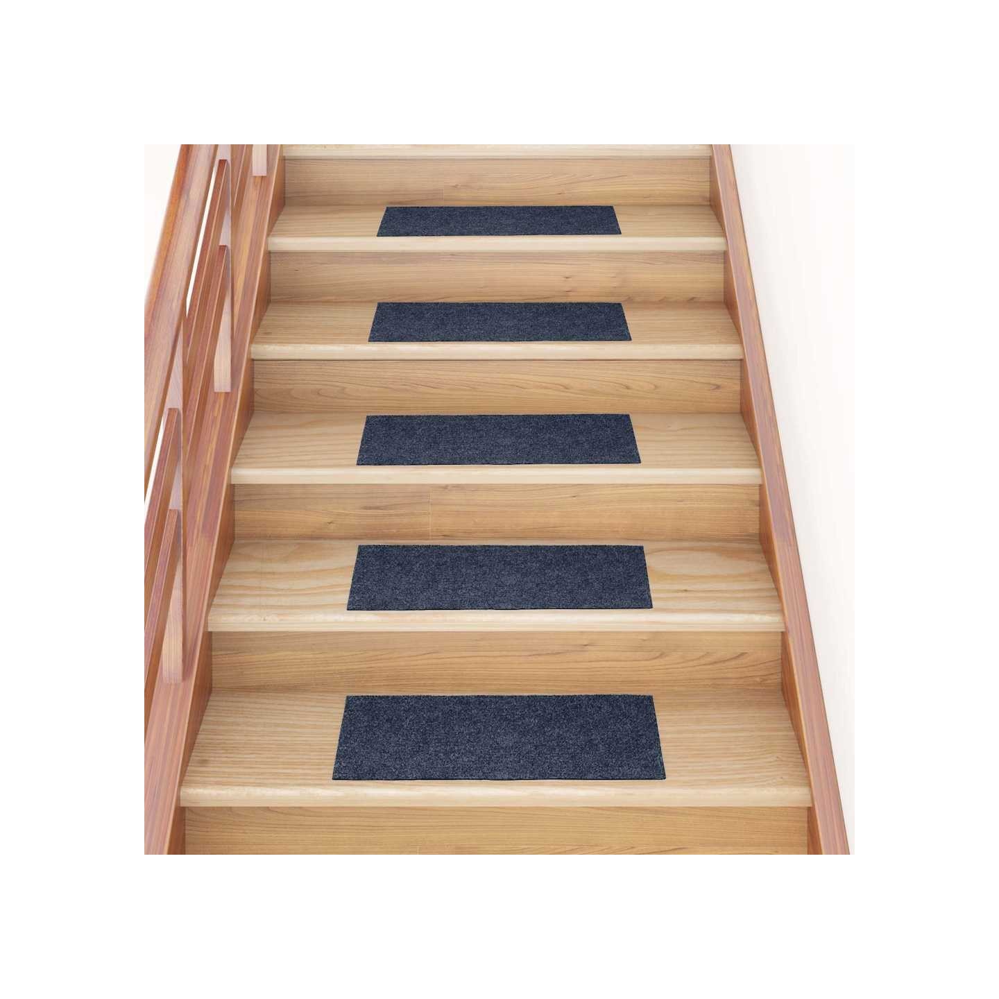 Tapis d'escalier autocollants 15 pièces 60x25 cm gris Bleu