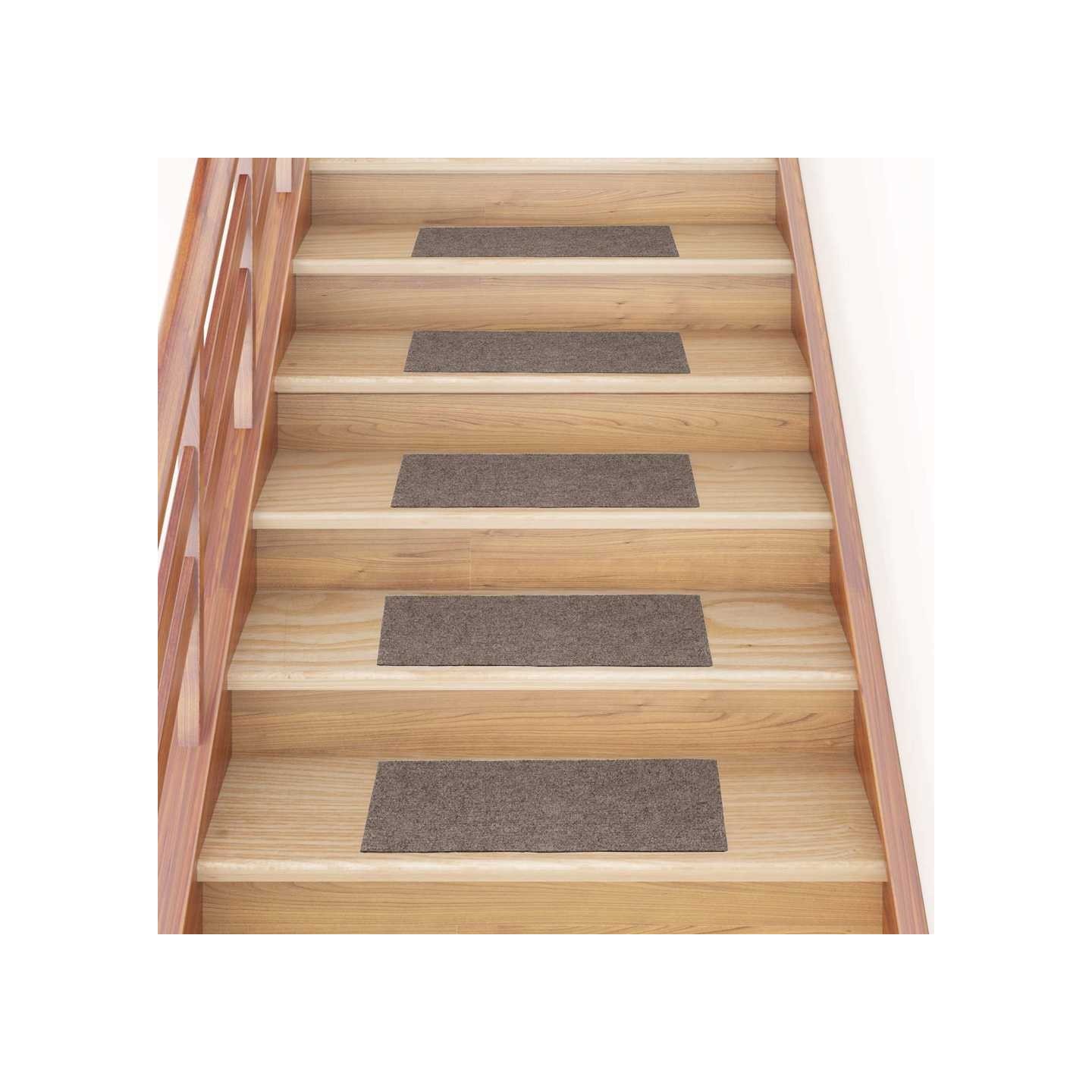 Tapis d'escalier autocollants 15 pièces 60x25 cm Beige