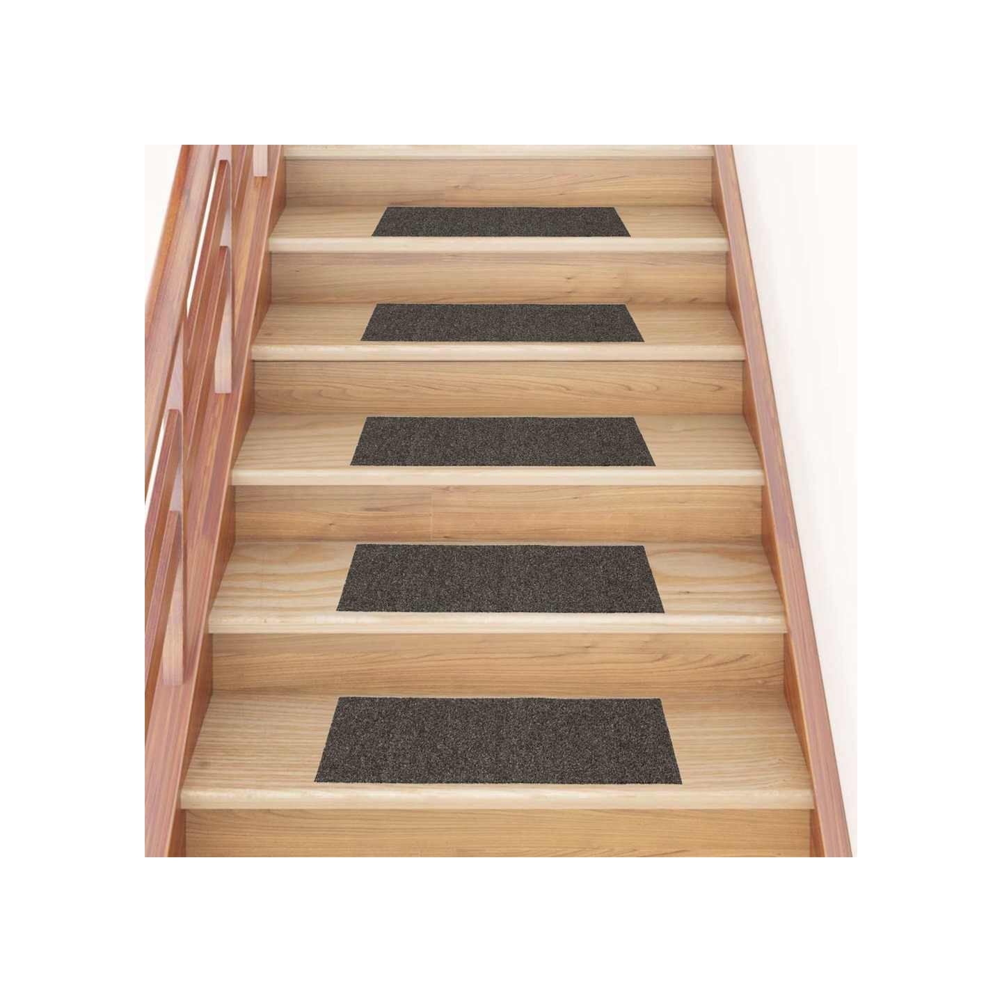 Tapis d'escalier autocollants 15 pièces 60 x 25 cm Anthracite Rectangulaire