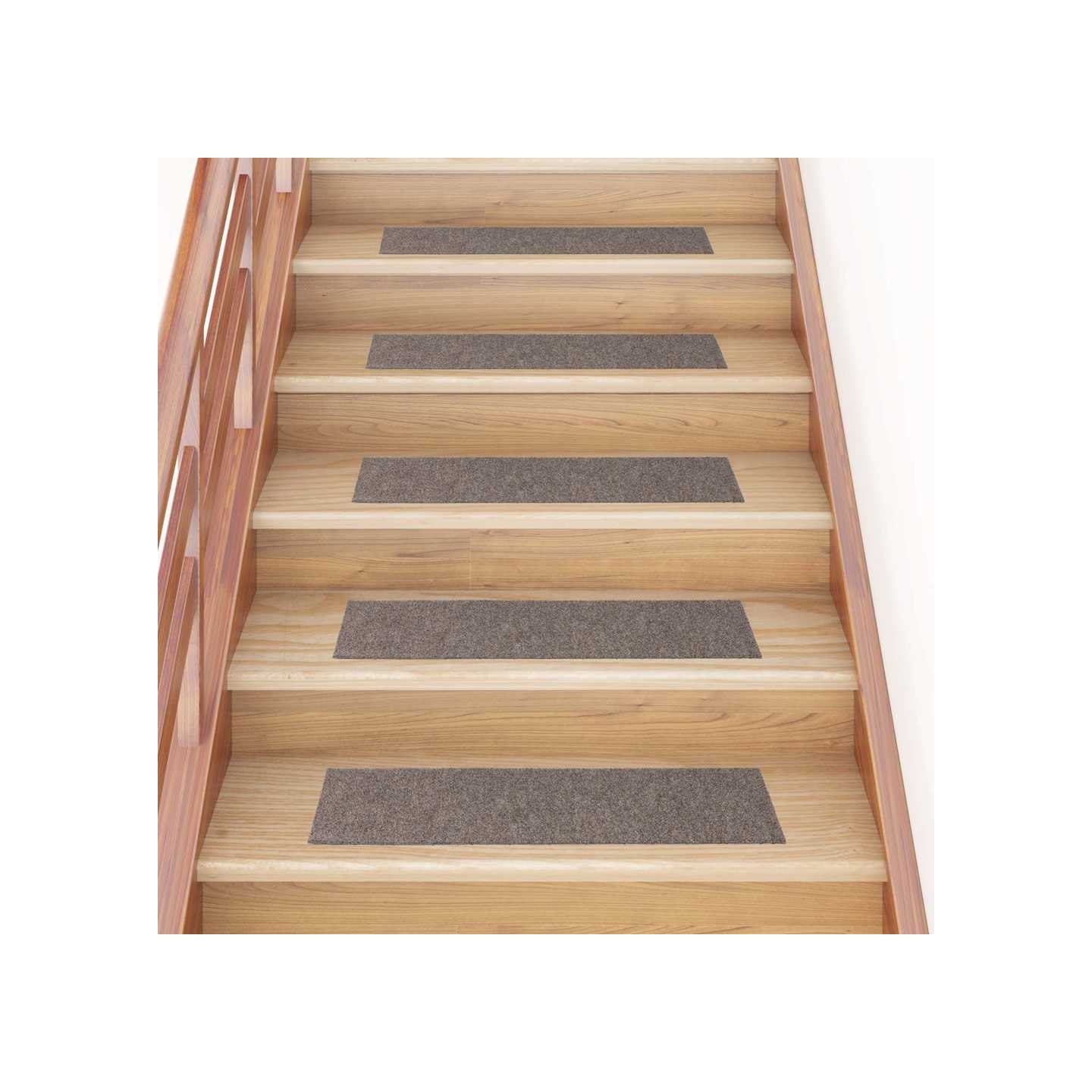 Tapis d'escalier autocollants 15 pièces 76x20 cm Beige