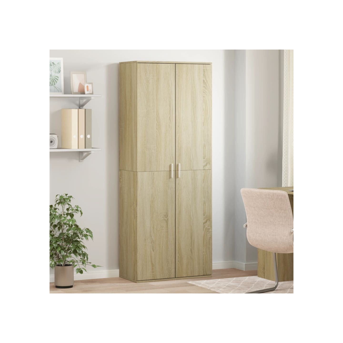 Buffet haut chêne sonoma 70x35x180 cm bois d'ingénierie