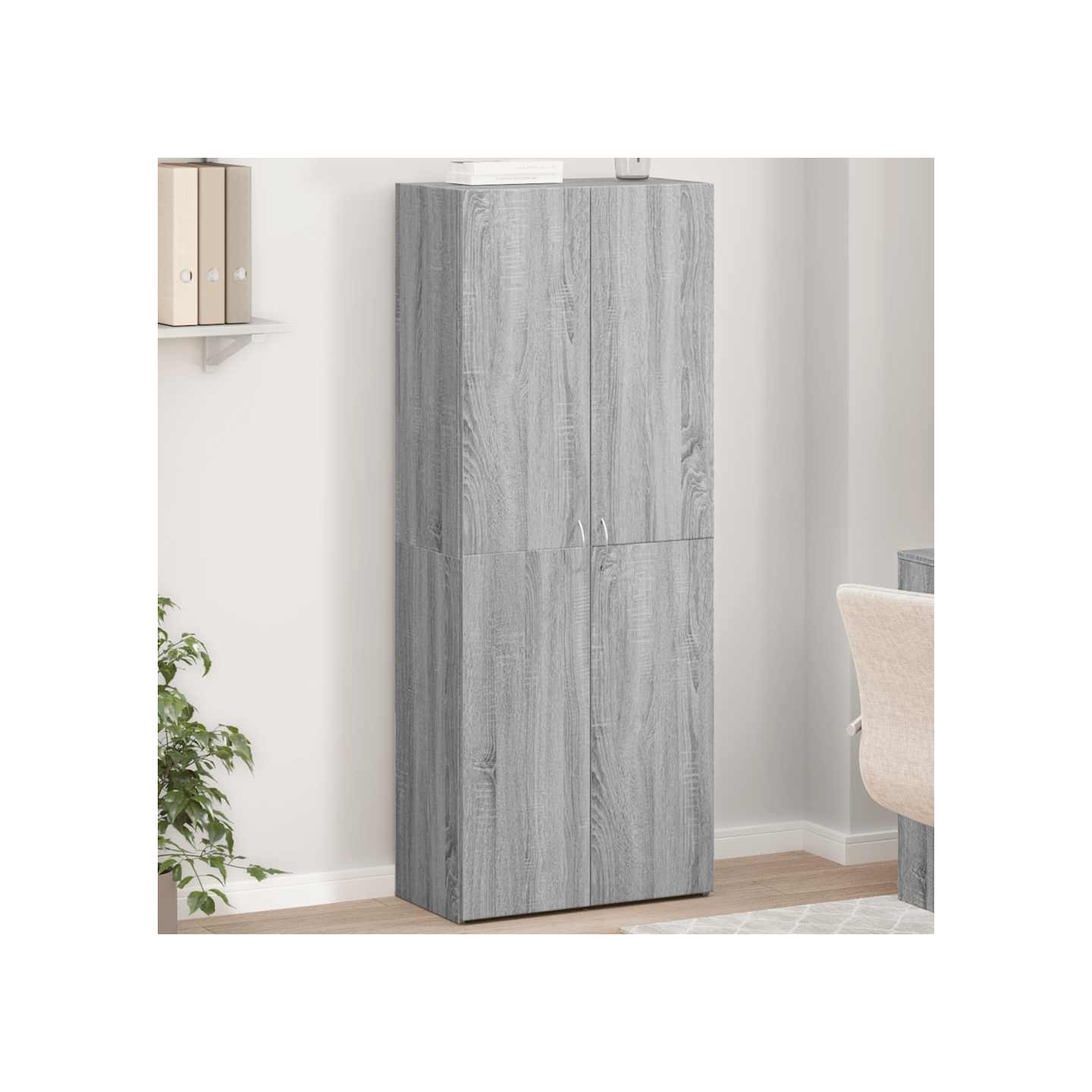 Armoire de classement sonoma gris 60x32x153cm bois d'ingénierie