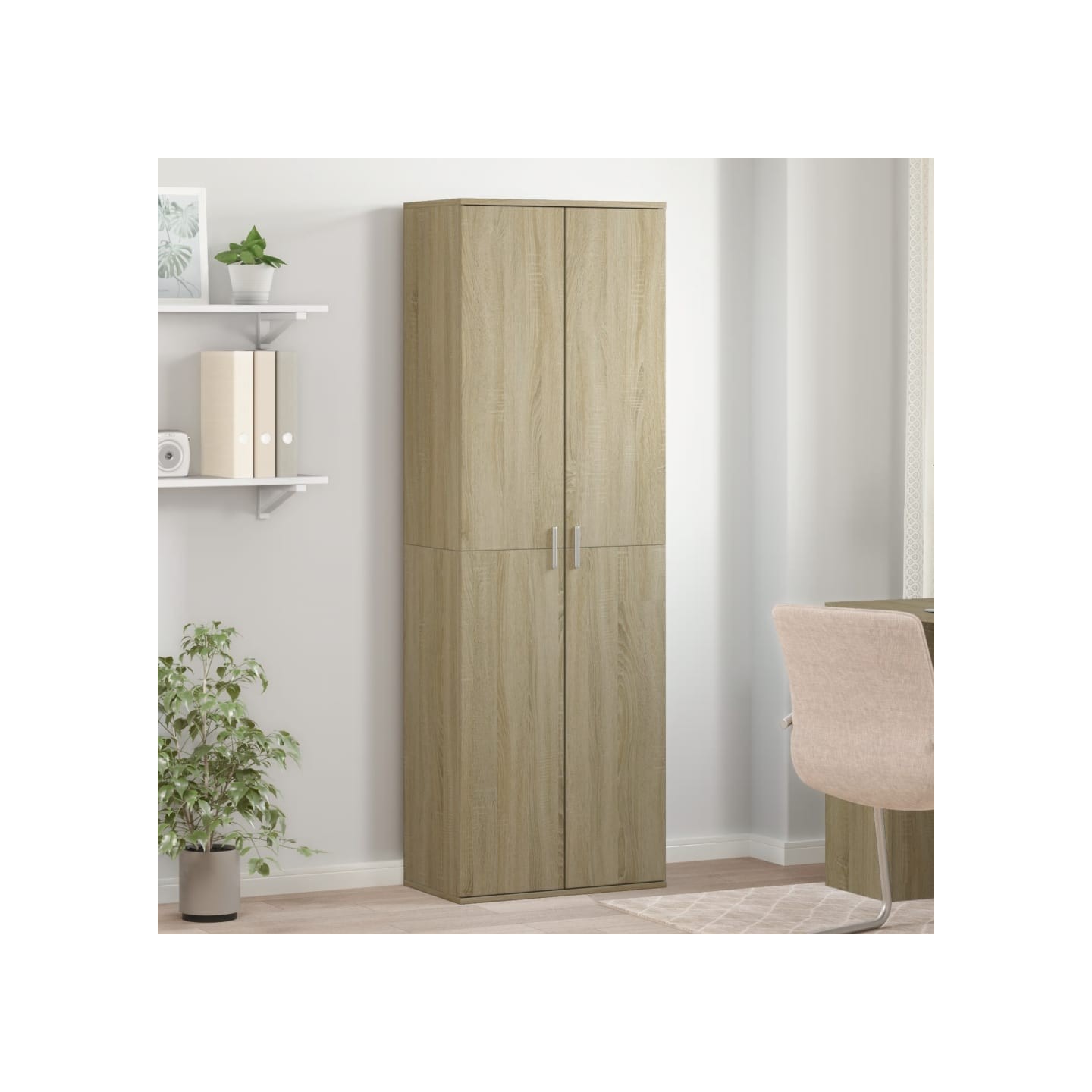 Buffet haut chêne sonoma 60x35x180 cm bois d'ingénierie