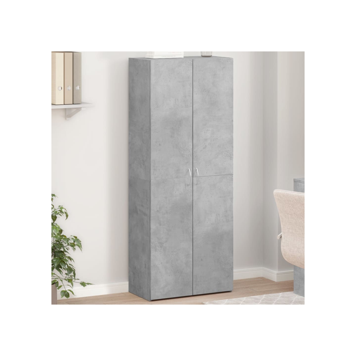 Armoire de classement gris béton 60x32x153 cm bois d'ingénierie