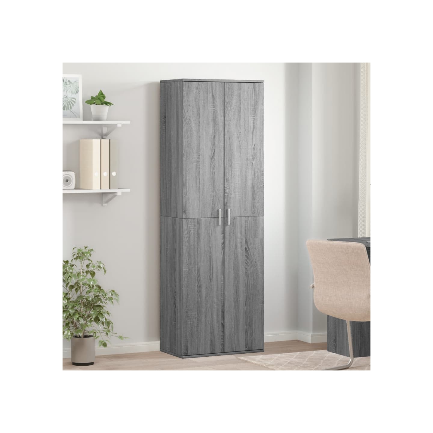 Buffet haut sonoma gris 60x35x180 cm bois d'ingénierie