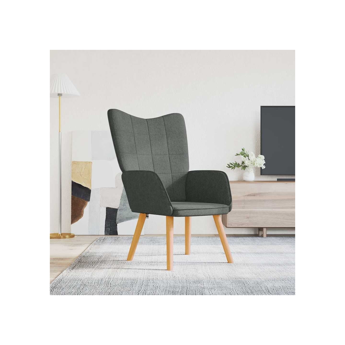 Chaise de relaxation Gris foncé Tissu