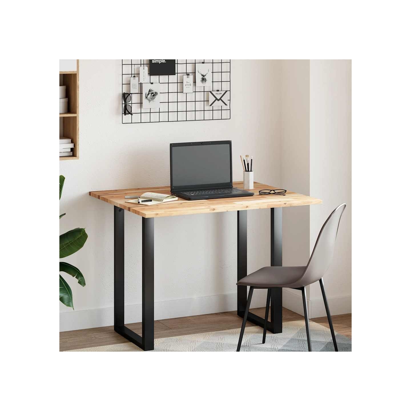 Dessus de bureau non traité 100x80x2 cm bois d'acacia massif