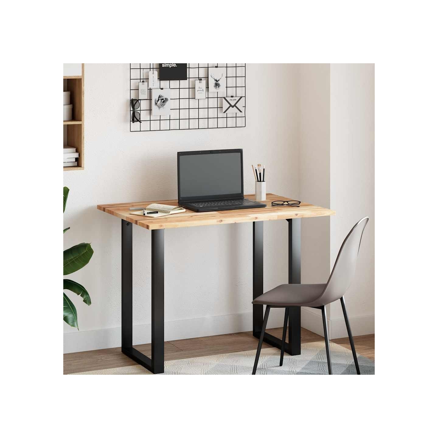 Dessus de bureau non traité 80x70x2 cm bois d'acacia massif