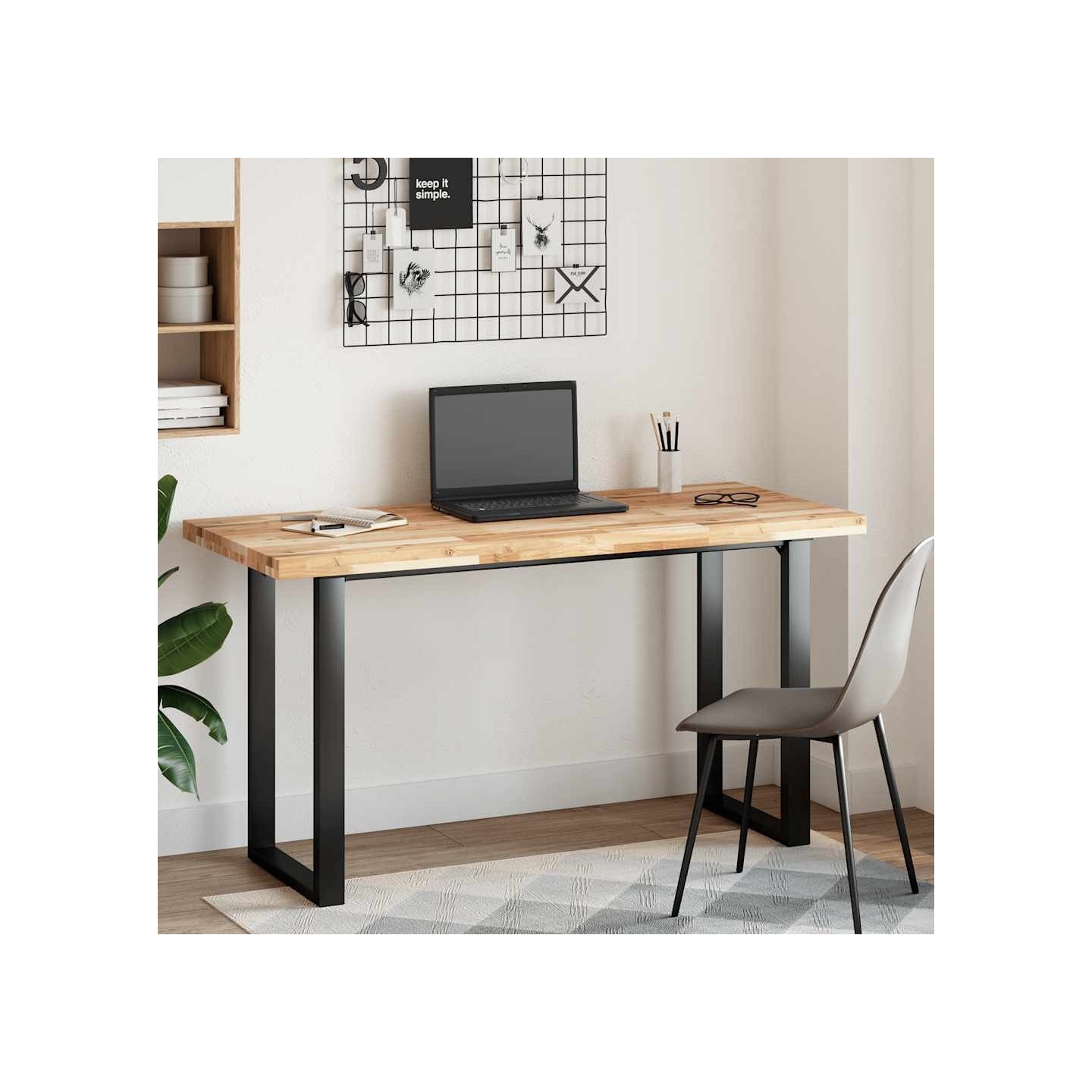 Dessus de bureau non traité 120x60x4 cm bois d'acacia massif