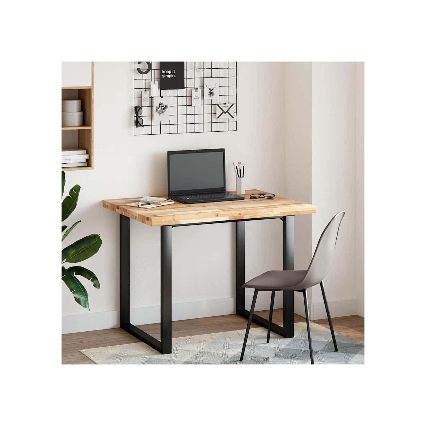 Dessus de bureau non traité 100x80x4 cm bois d'acacia massif