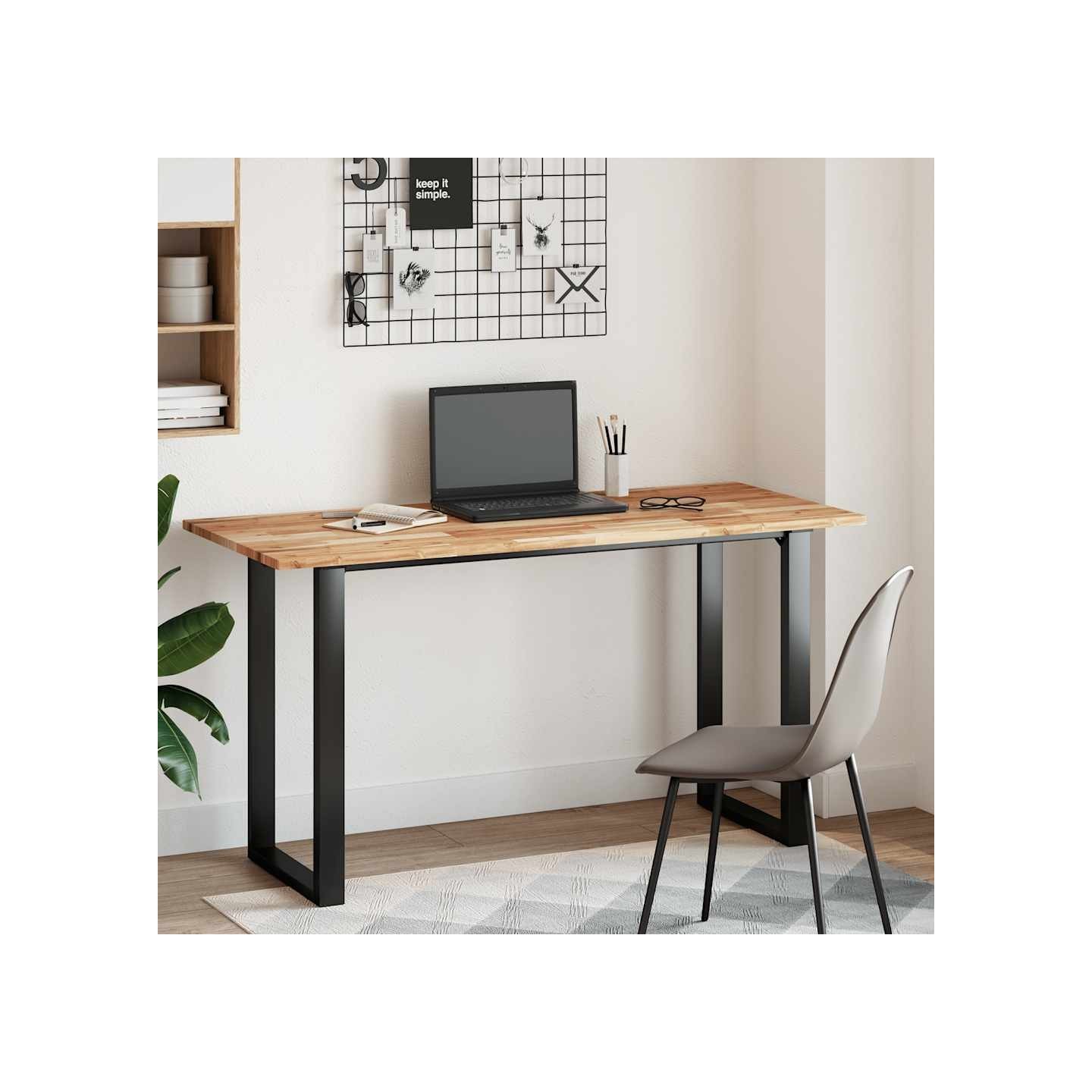 Dessus de bureau fini à l'huile 140x60x2cm bois d'acacia massif