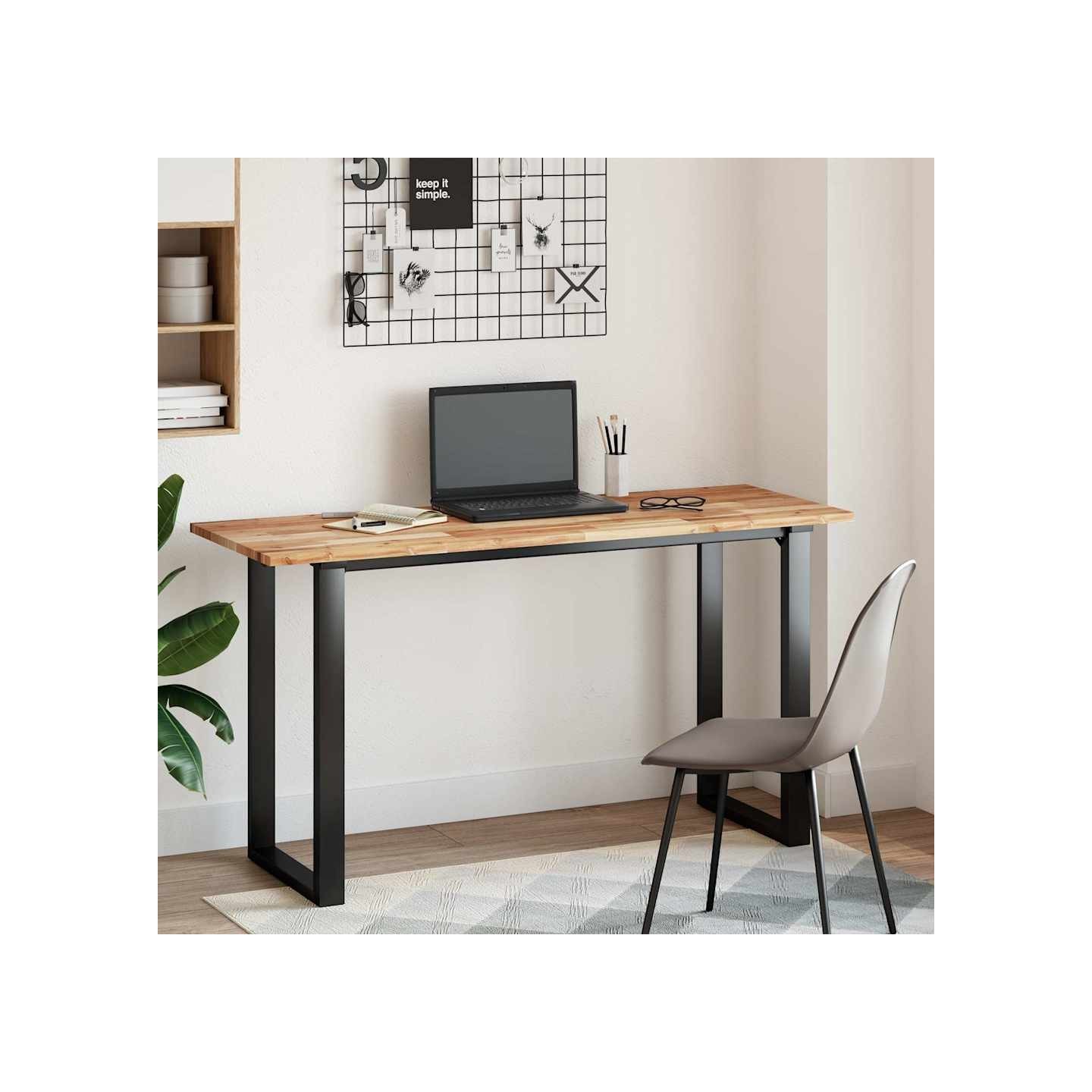 Dessus de bureau fini à l'huile 140x50x2cm bois d'acacia massif