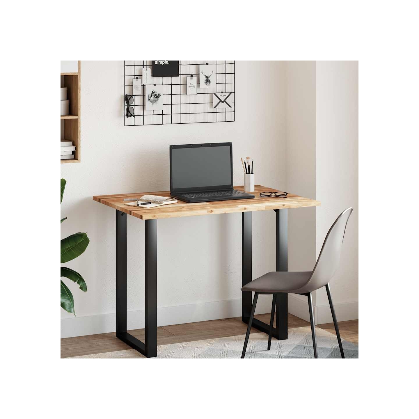 Dessus de bureau fini à l'huile 80x70x2 cm bois d'acacia massif