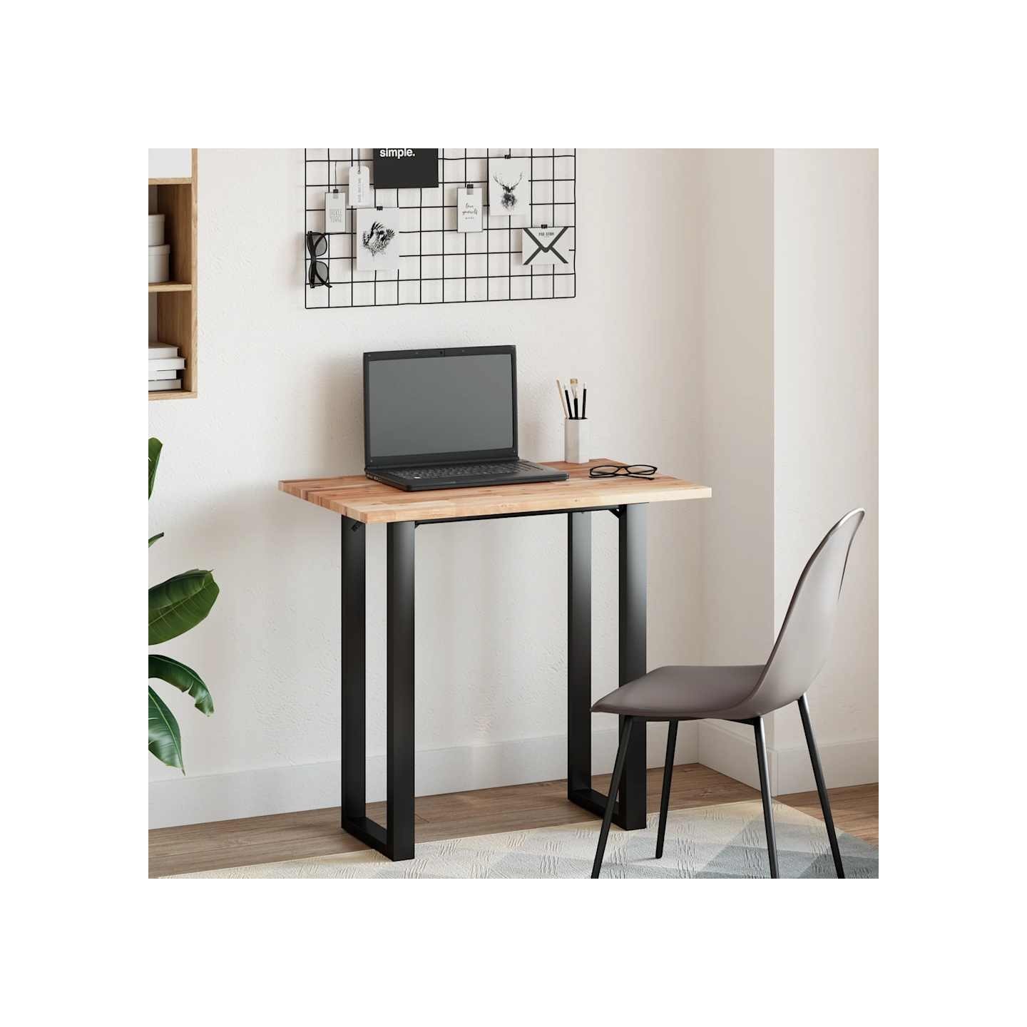 Dessus de bureau fini à l'huile 80x50x2 cm bois d'acacia massif