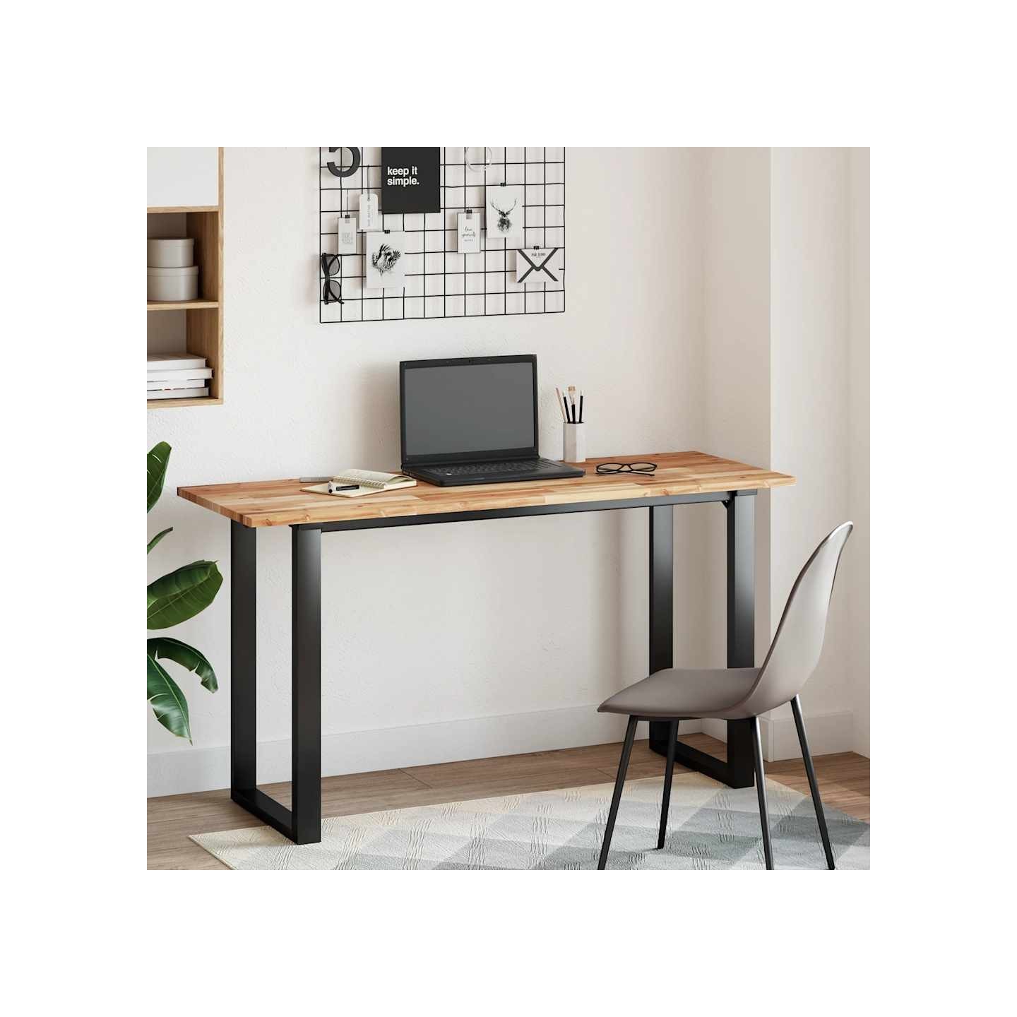Dessus de bureau fini à l'huile 160x50x2cm bois d'acacia massif