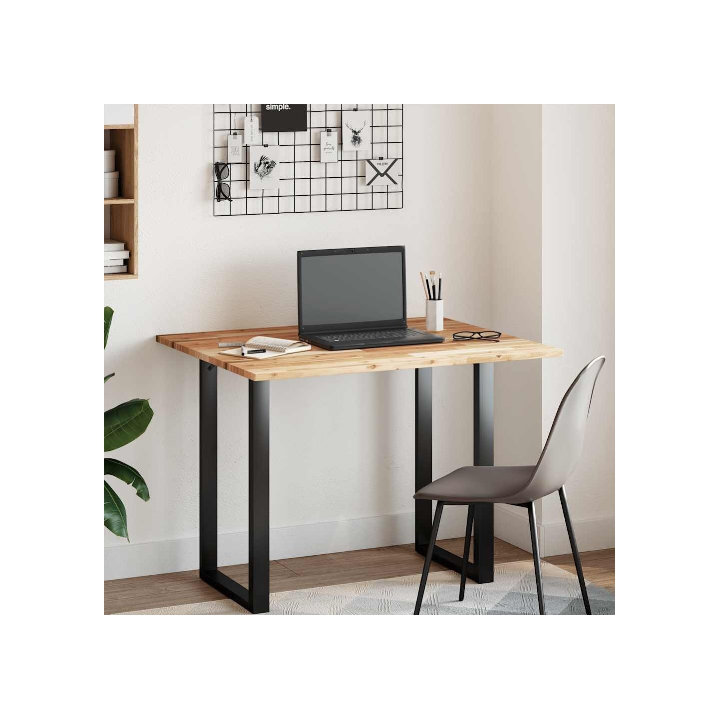Dessus de bureau fini à l'huile 100x80x2cm bois d'acacia massif