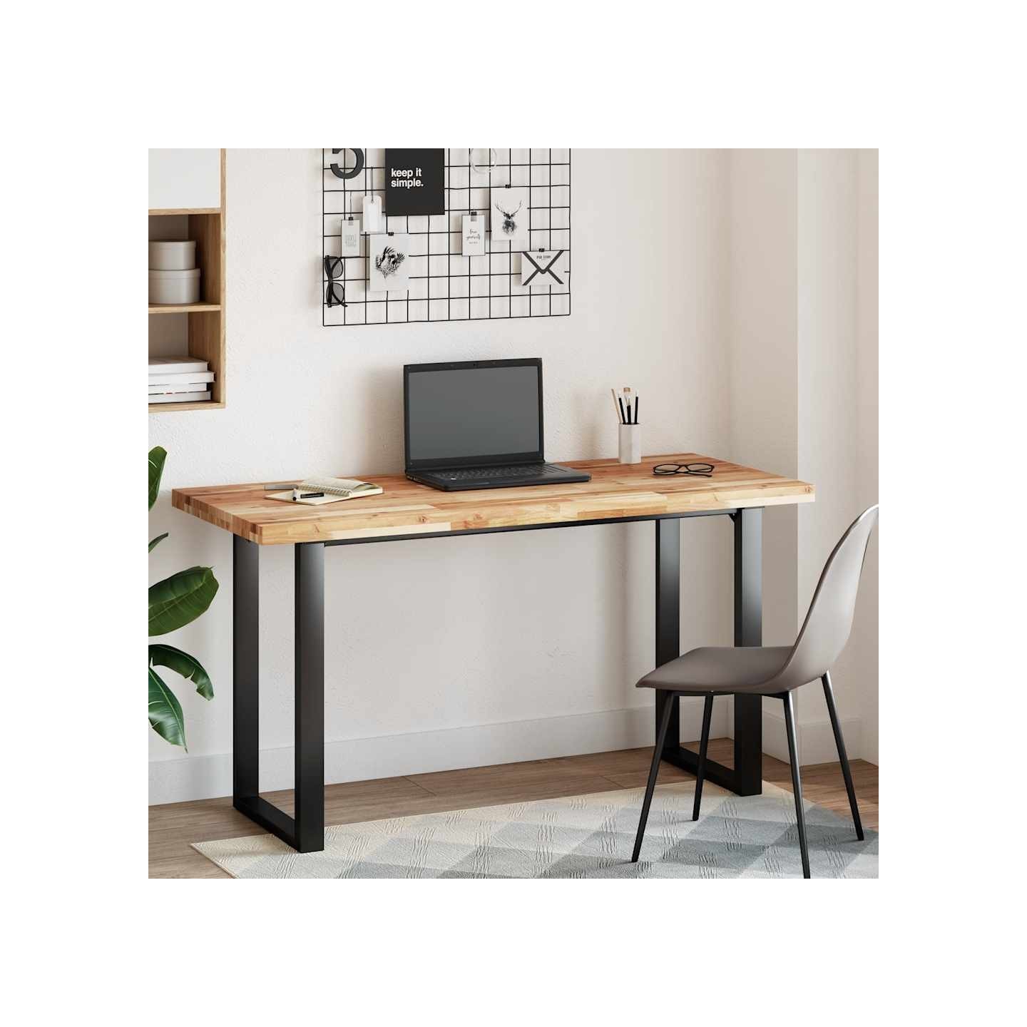 Dessus de bureau fini à l'huile 140x60x4cm bois d'acacia massif