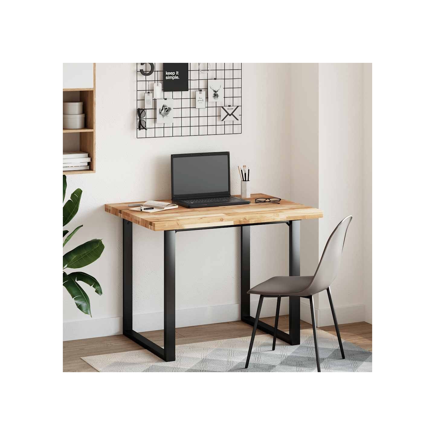 Dessus de bureau fini à l'huile 100x80x4cm bois d'acacia massif