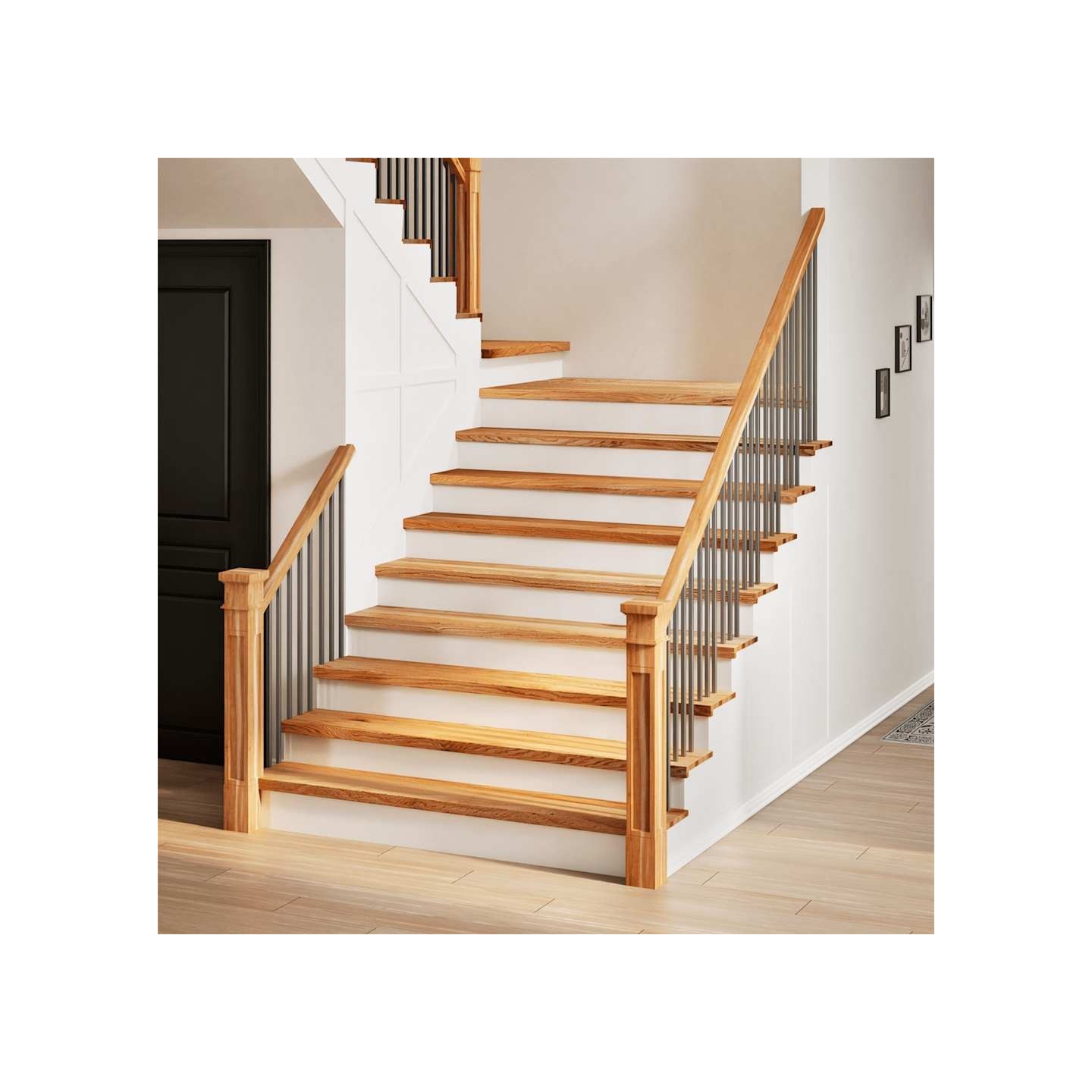 Marches d'escalier 4 pcs marron clair 120x30x2 cm chêne massif