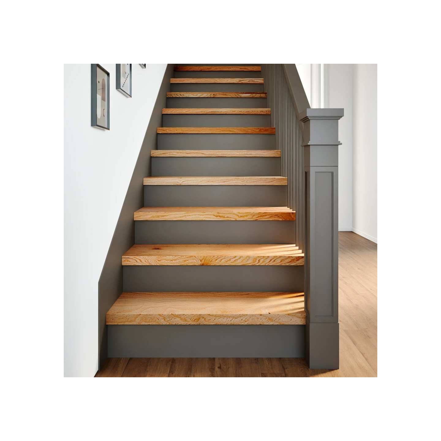 Marches d'escalier 4 pcs marron clair 80x30x2 cm chêne massif