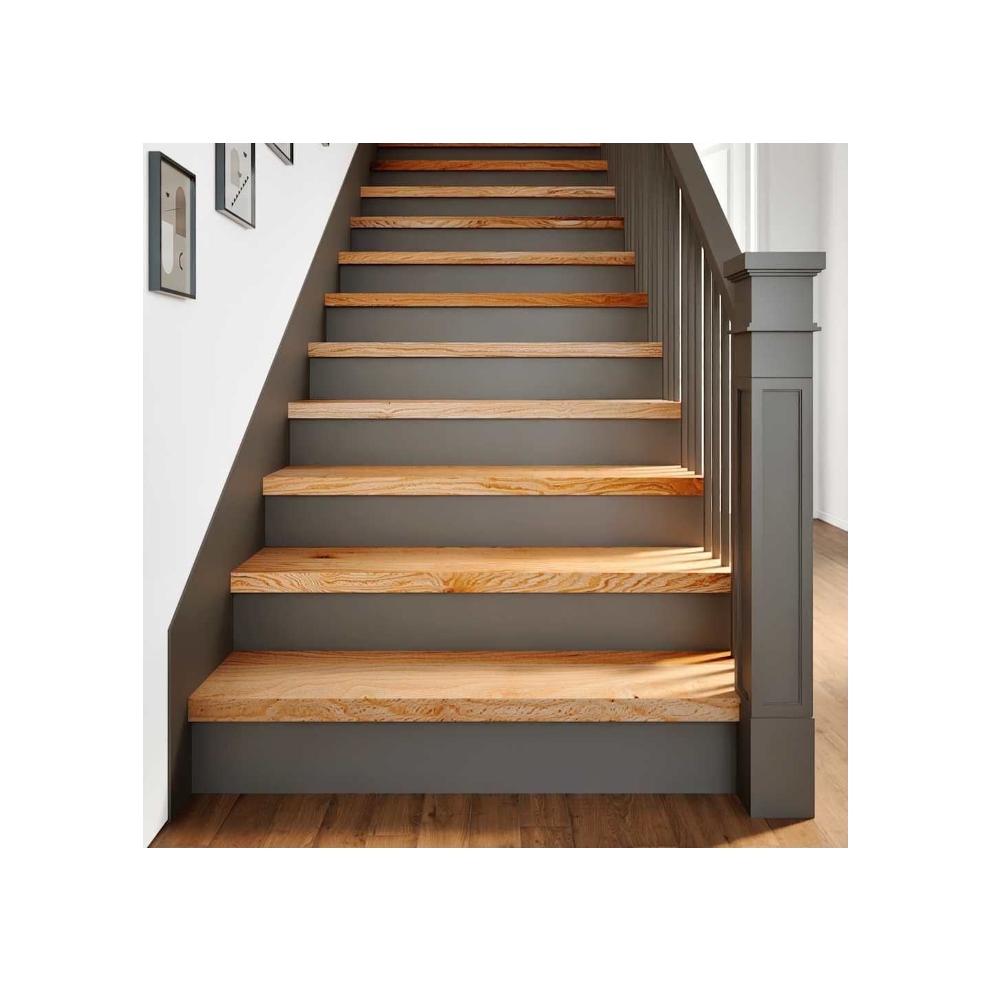 Marches d'escalier 4 pcs marron clair 100x30x2 cm chêne massif