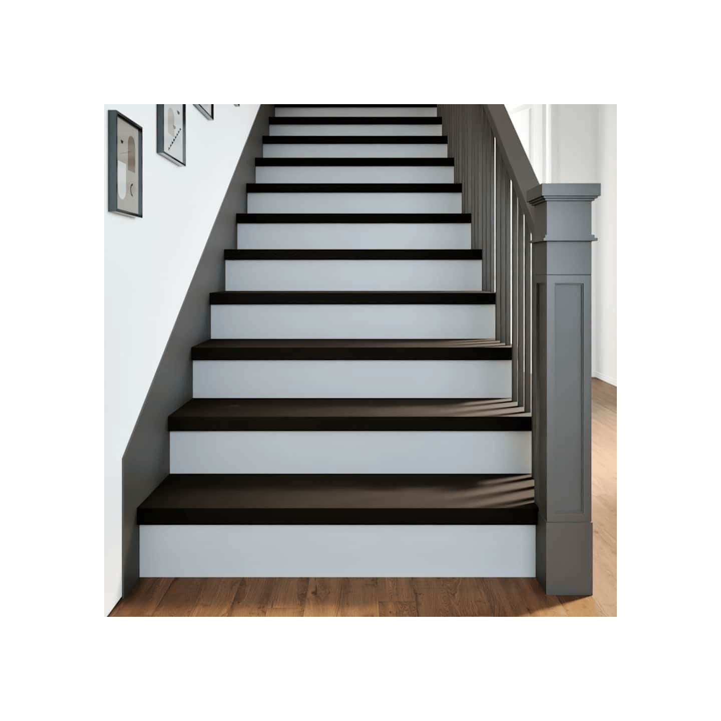 Marches d'escalier 16 pcs brun-noir 90x30x2 cm chêne massif