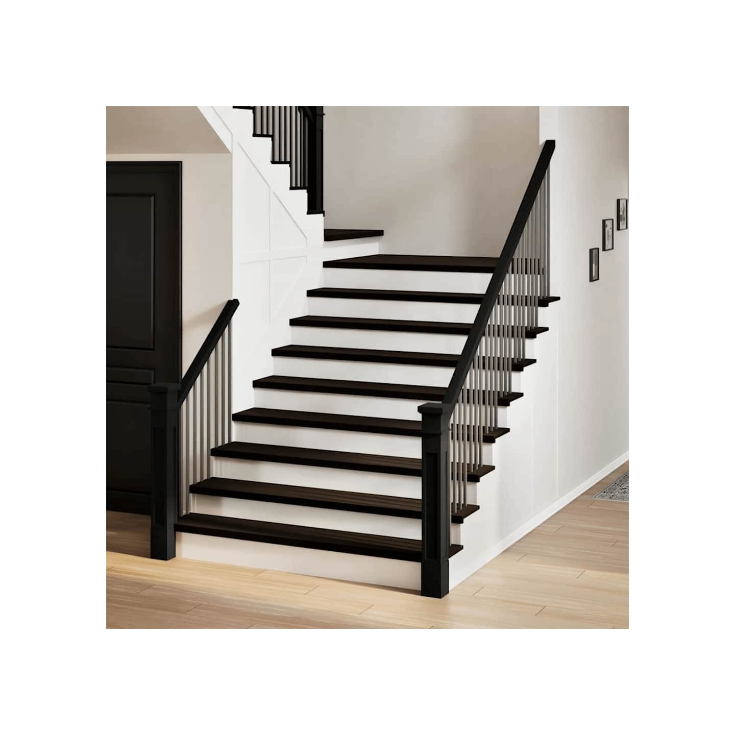 Marches d'escalier 16 pcs brun-noir 110x30x2 cm chêne massif