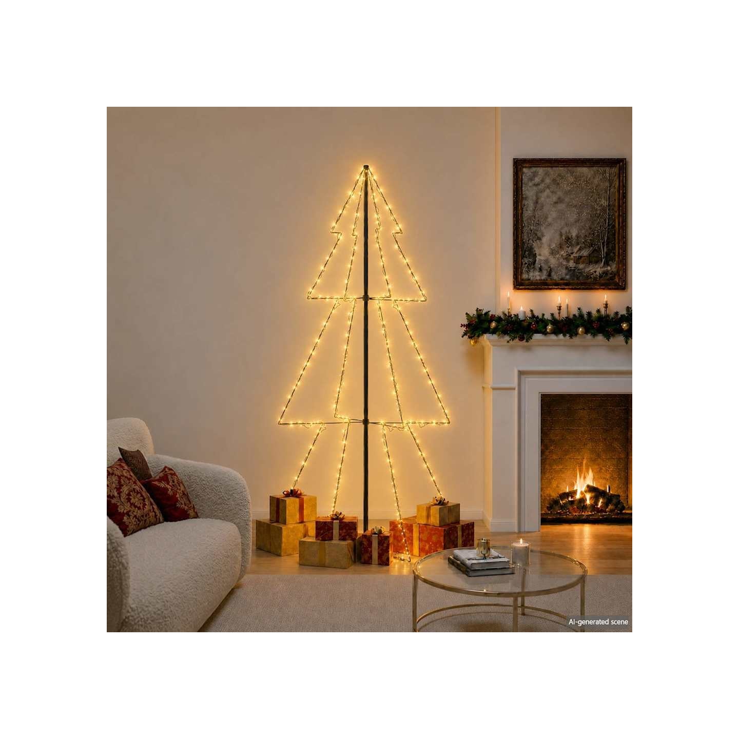 Arbre de Noël cône 300 LED d'intérieur/d'extérieur 120x220 cm