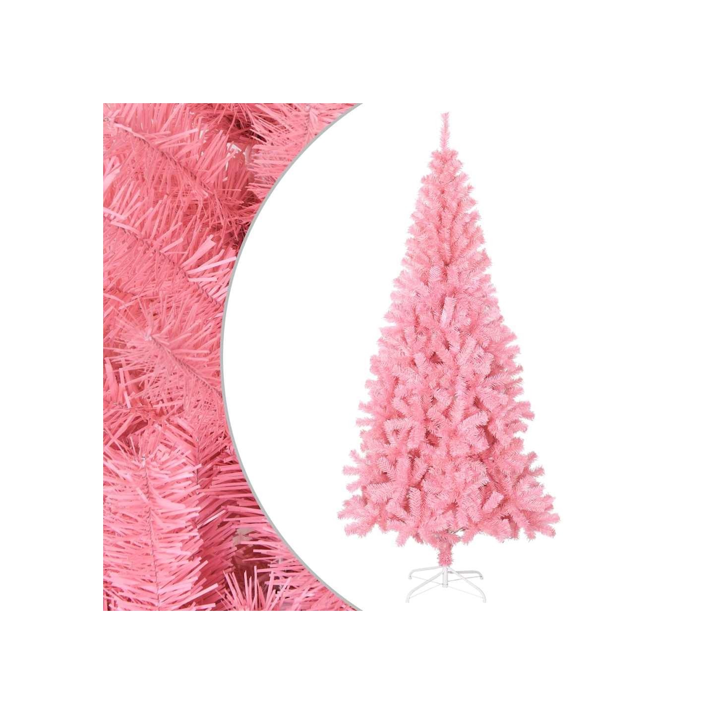 Sapin de Noël artificiel avec support rose 240 cm PVC