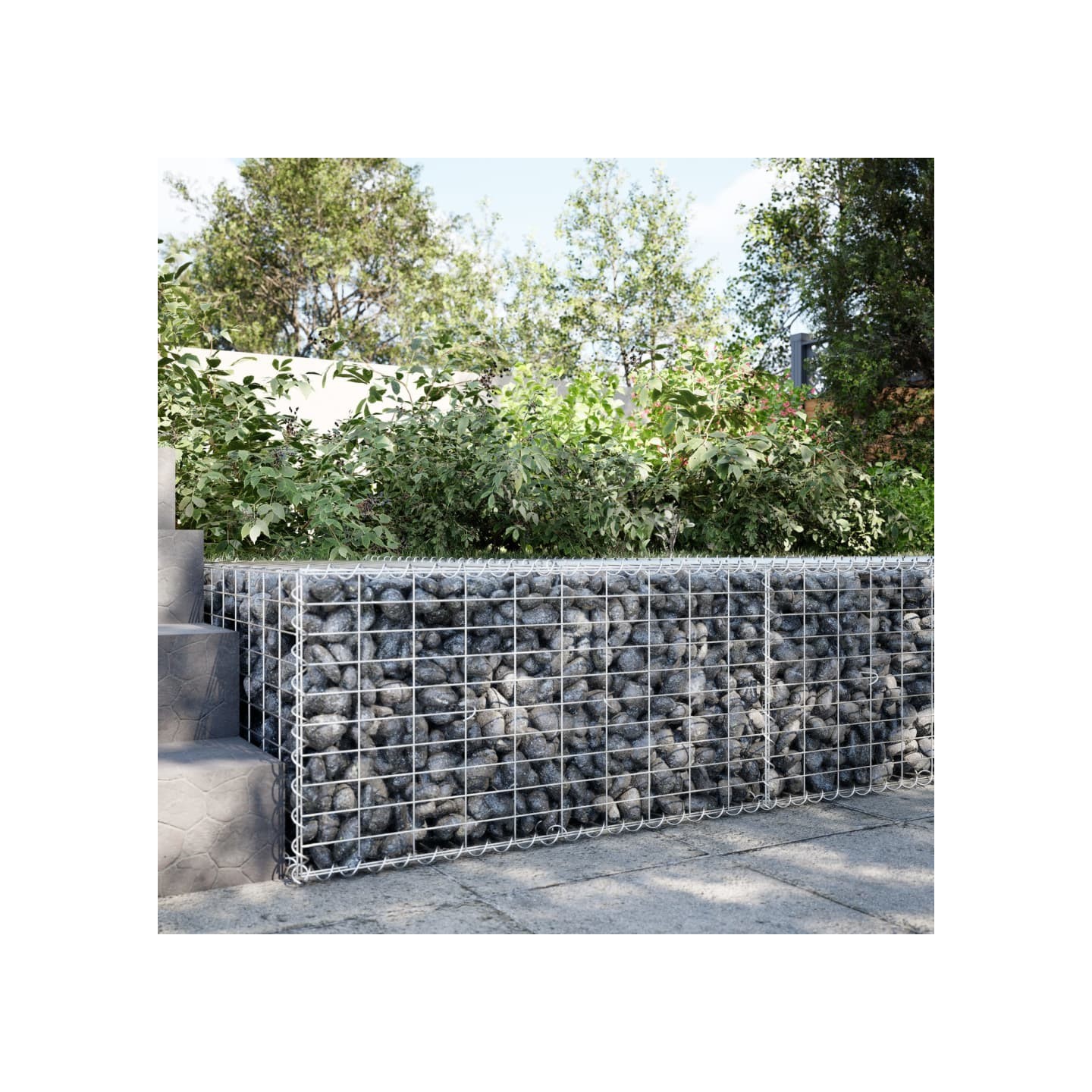 Panier gabion avec couvercle 100x100x50 cm fer galvanisé