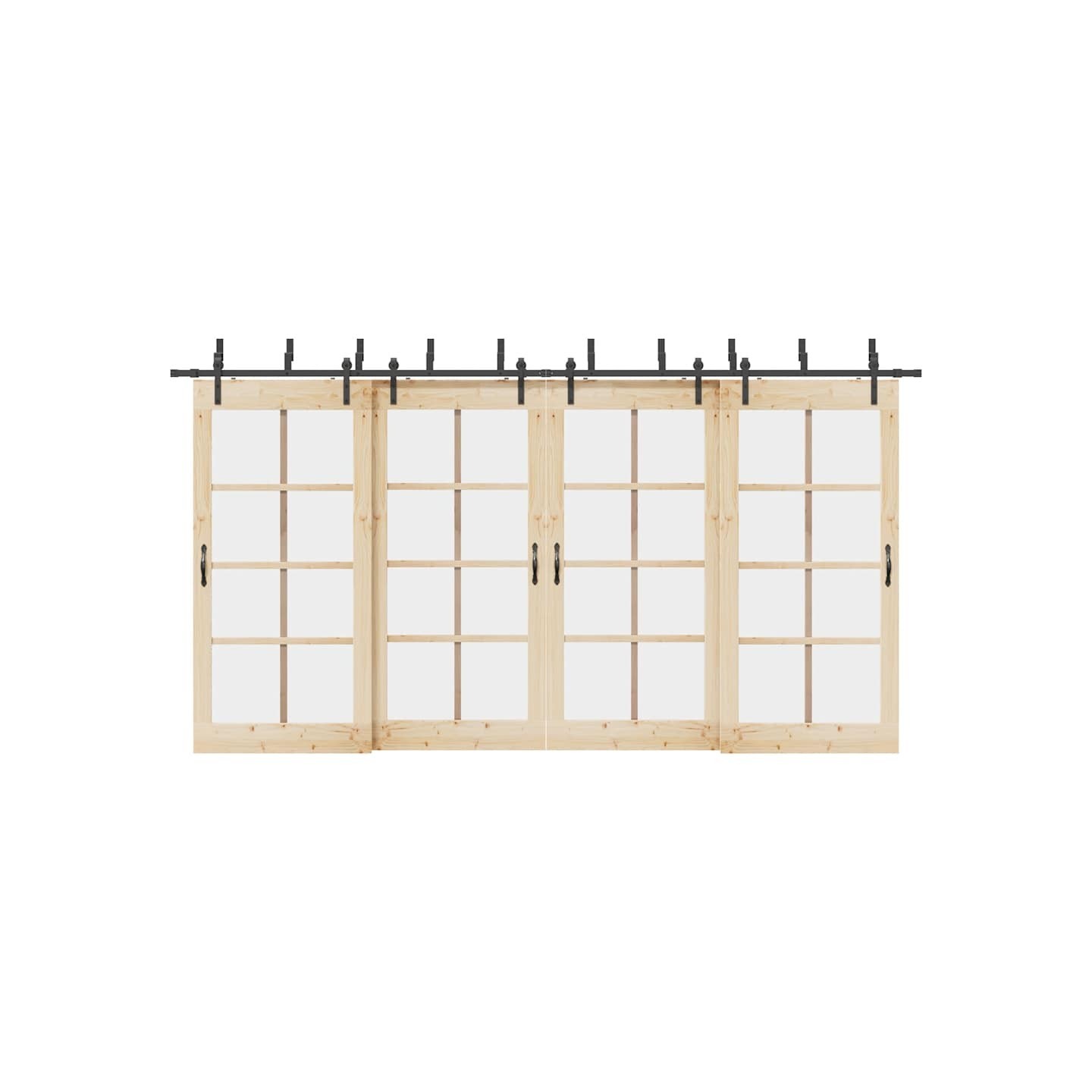 Kit de quincaillerie de porte coulissante 427 cm acier noir