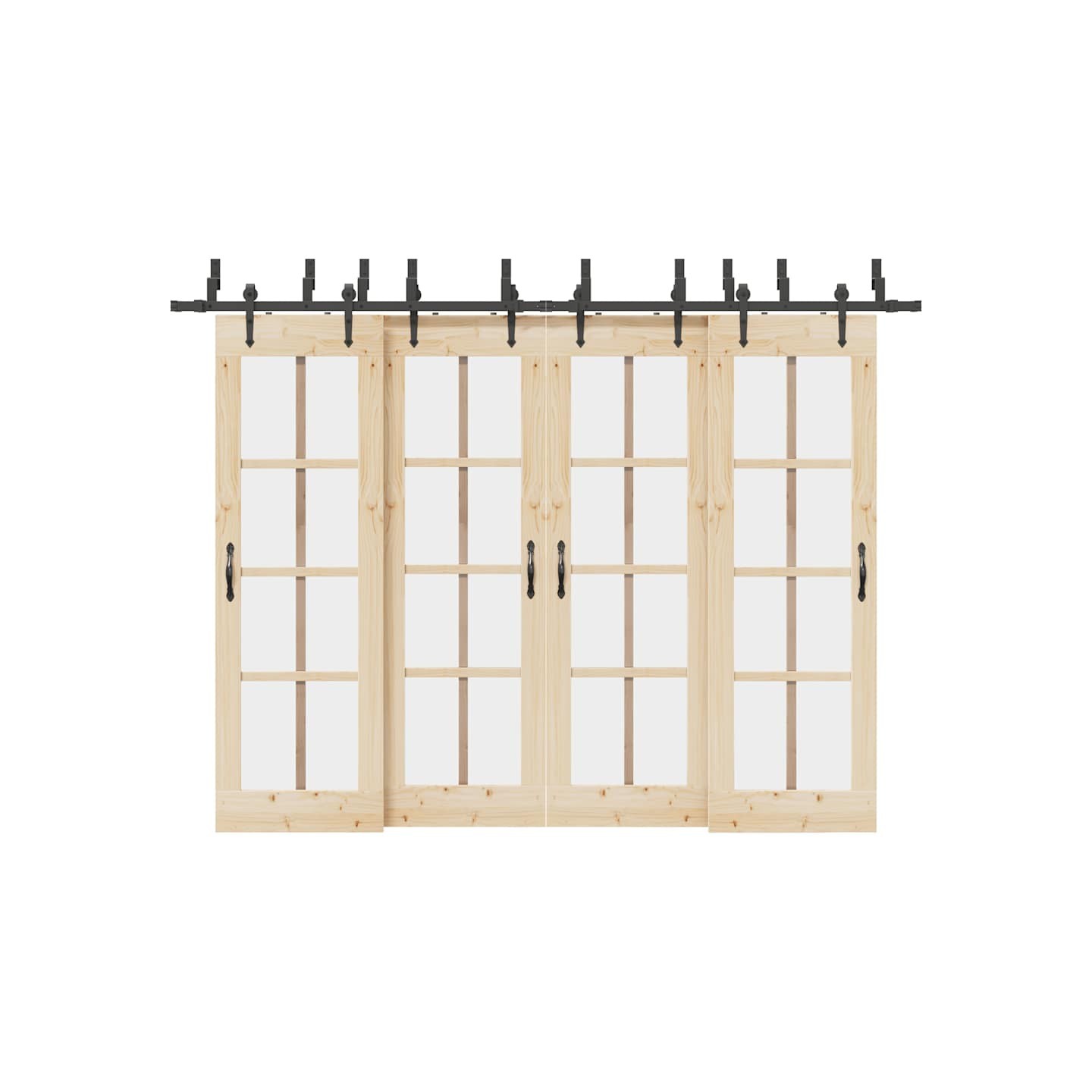 Kit de quincaillerie de porte coulissante 305 cm acier noir