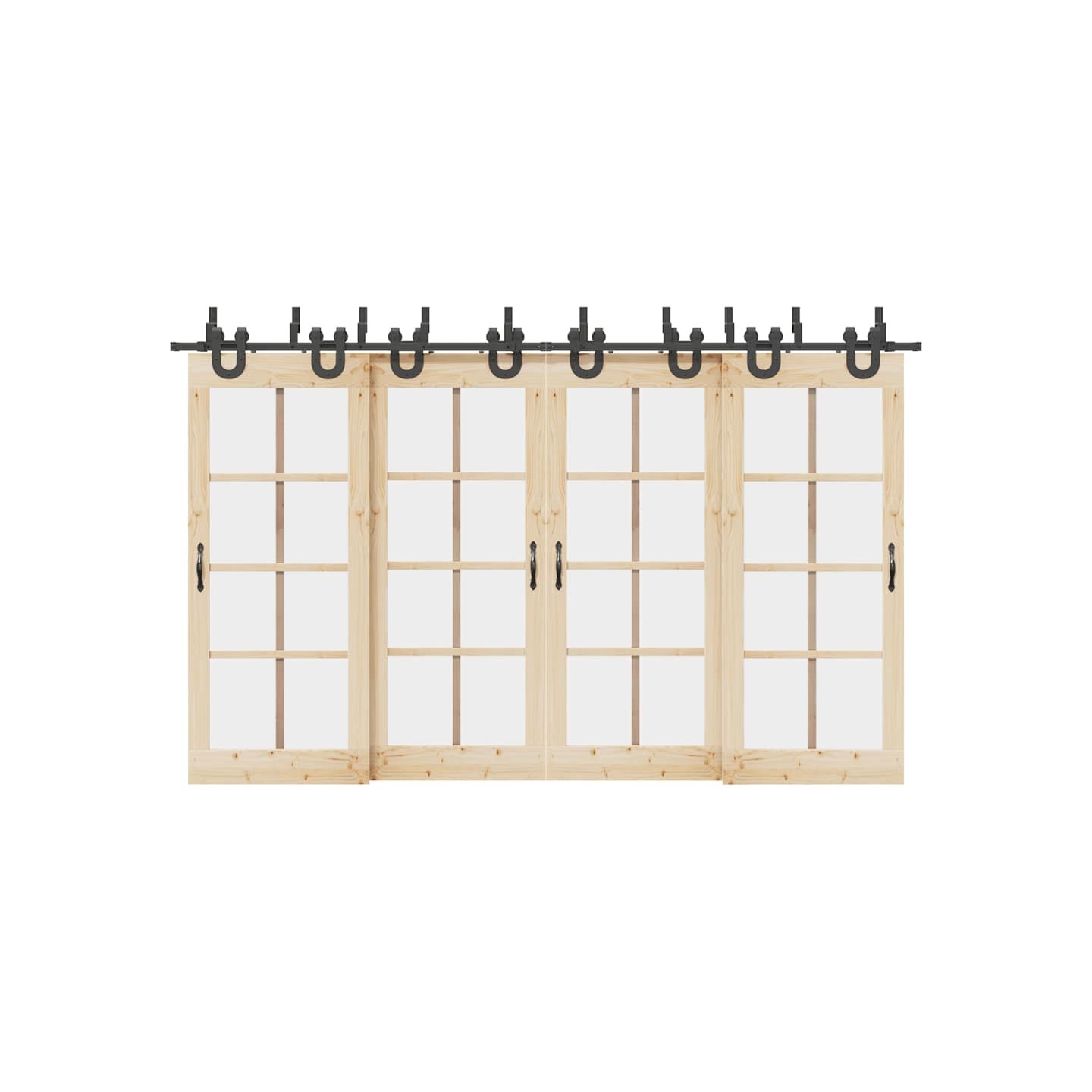 Kit de quincaillerie de porte coulissante 366 cm acier noir