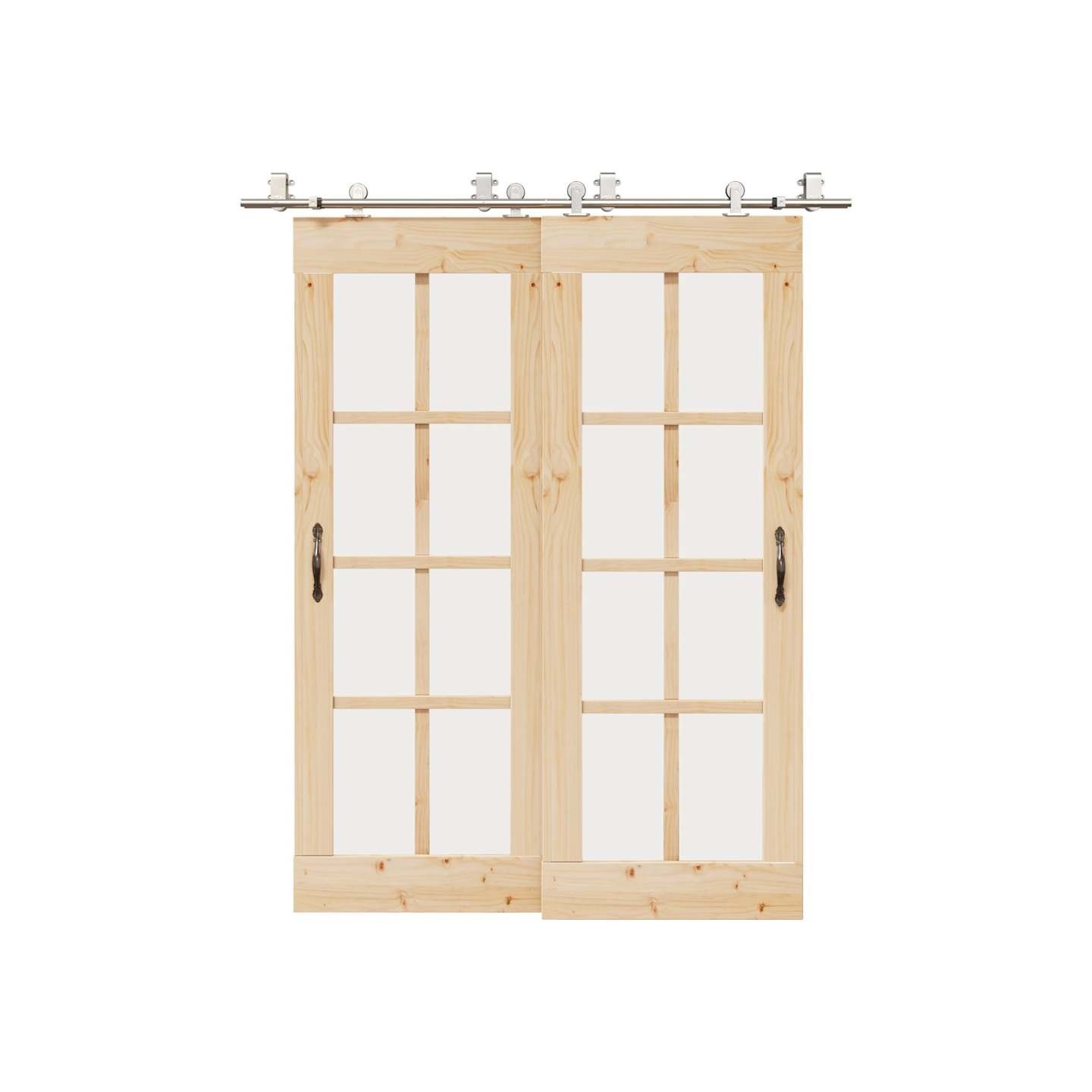 Kit fixation porte coulissante 183 cm Acier inoxydable Argenté