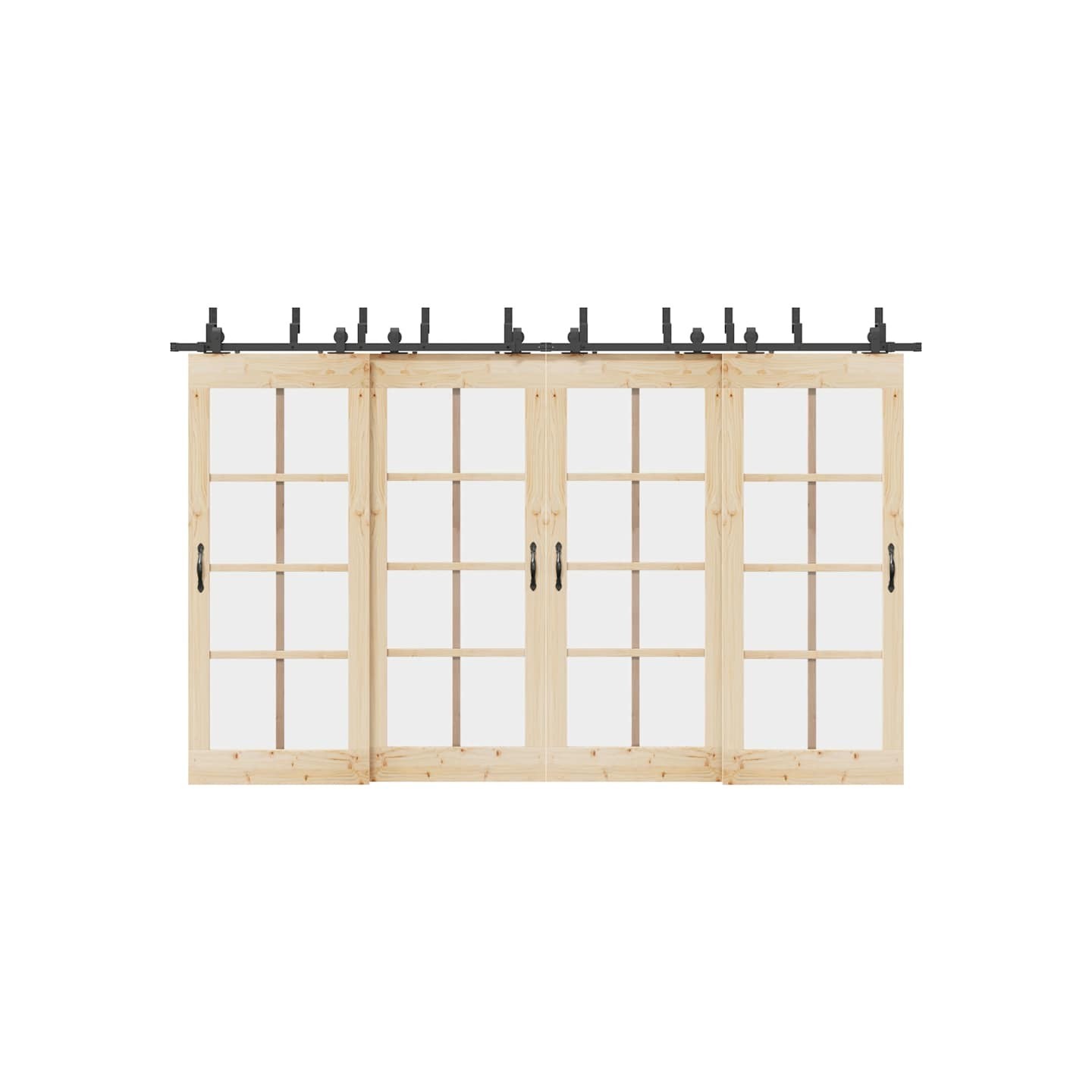 Kit de quincaillerie de porte coulissante 366 cm acier noir