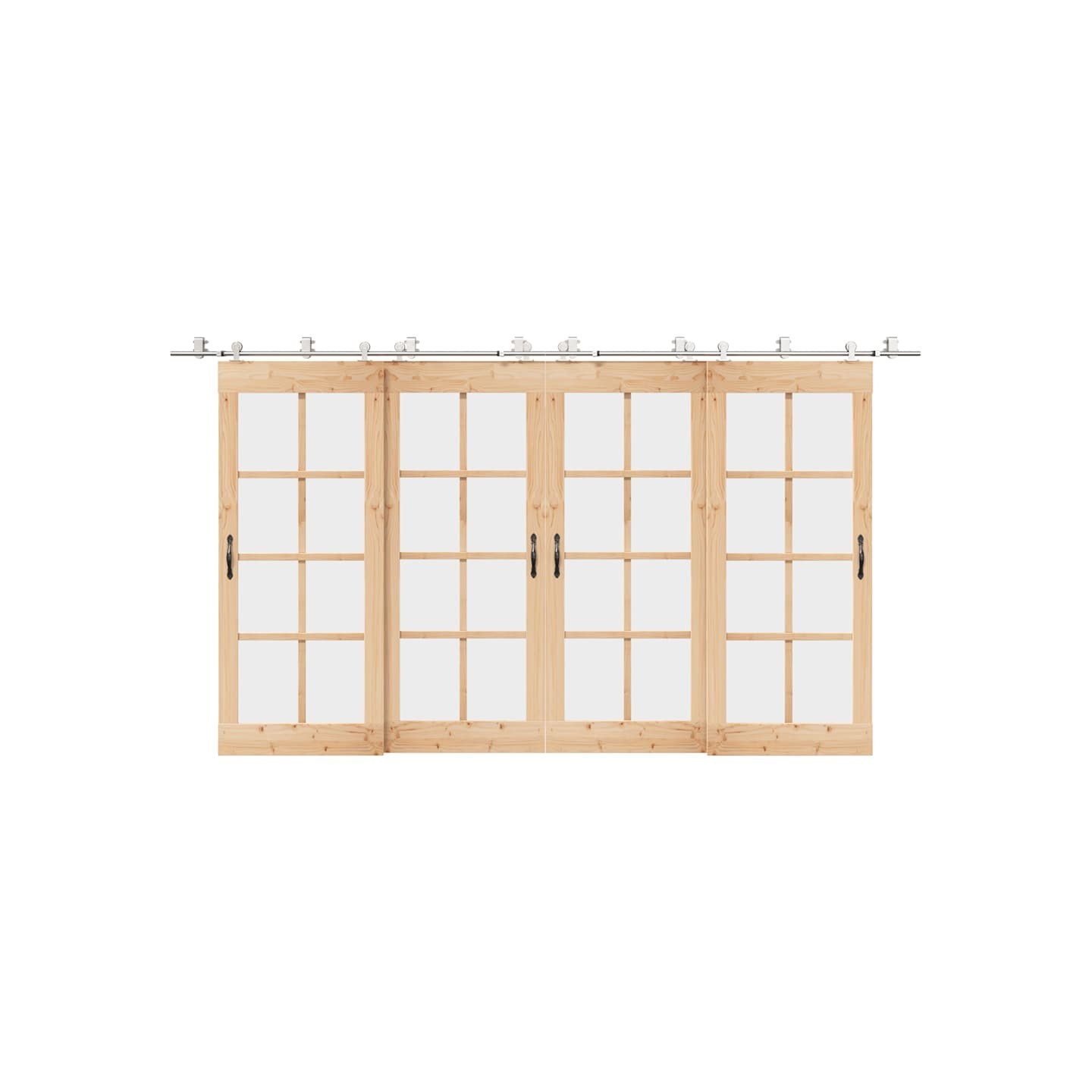 Kit fixation porte coulissante 200 cm Acier inoxydable Argenté
