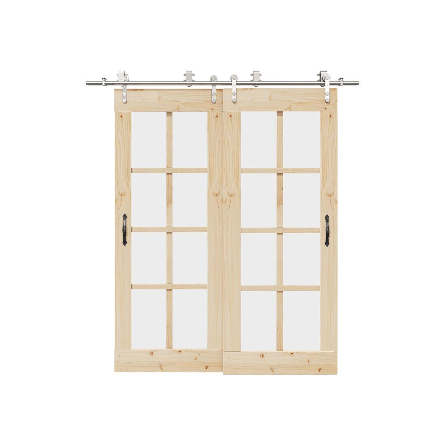Kit fixation porte coulissante 200 cm Acier inoxydable Argenté
