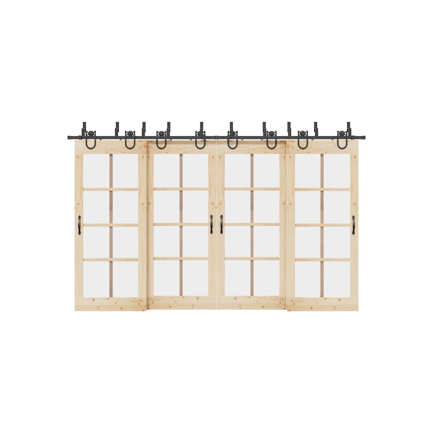 Kit de quincaillerie de porte coulissante 366 cm acier noir
