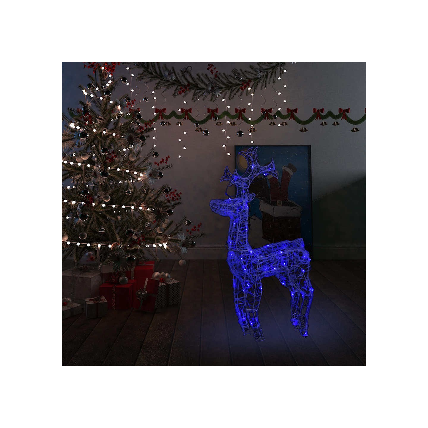 Renne de décoration de Noël 90 LED 60x16x100 cm Acrylique