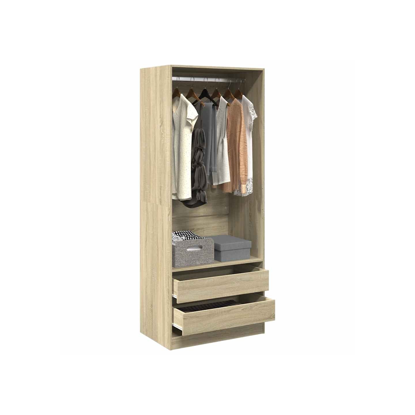 Garde-robe chêne sonoma 80x50x200 cm bois d'ingénierie