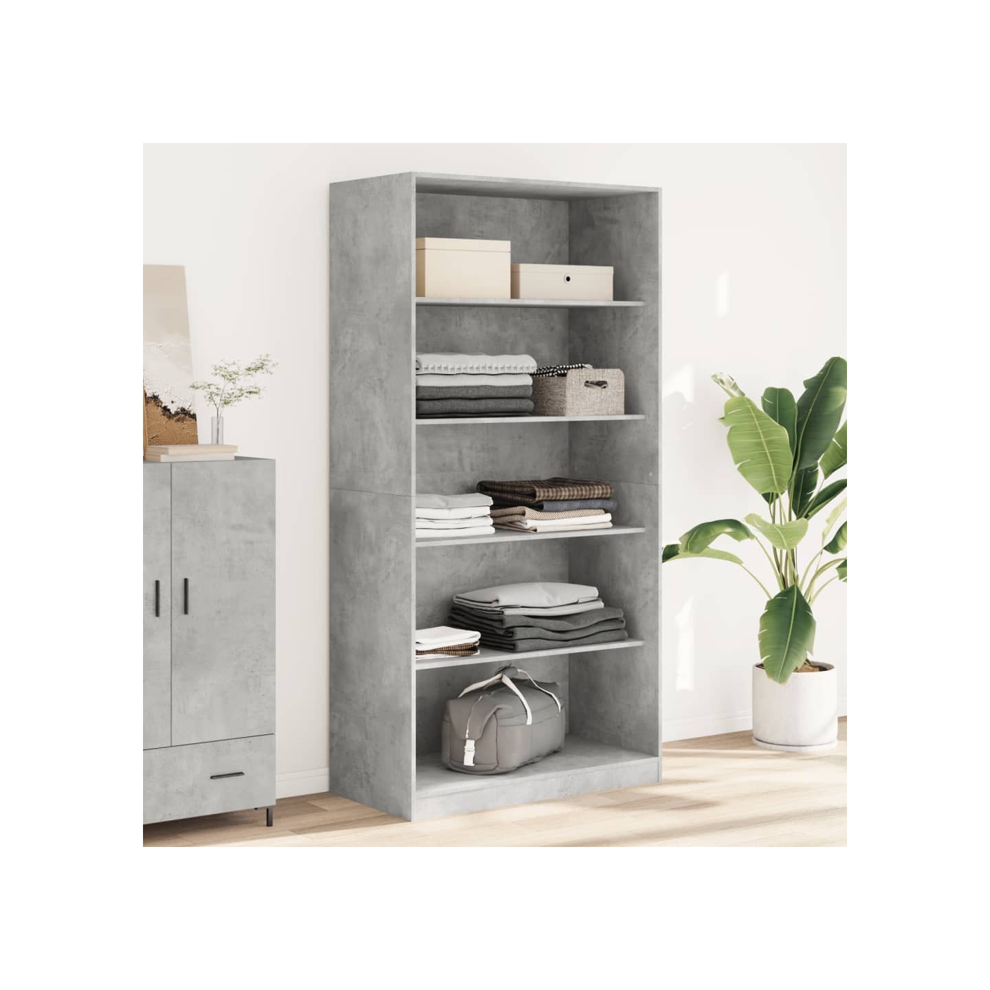 Garde-robe Gris béton 100x50x200 cm Aggloméré
