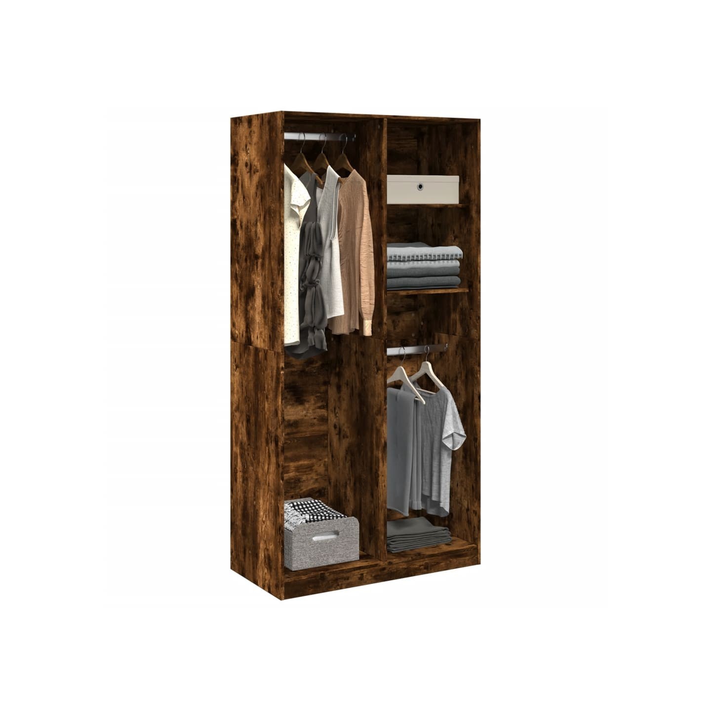 Garde-robe chêne fumé 100x50x200 cm bois d'ingénierie