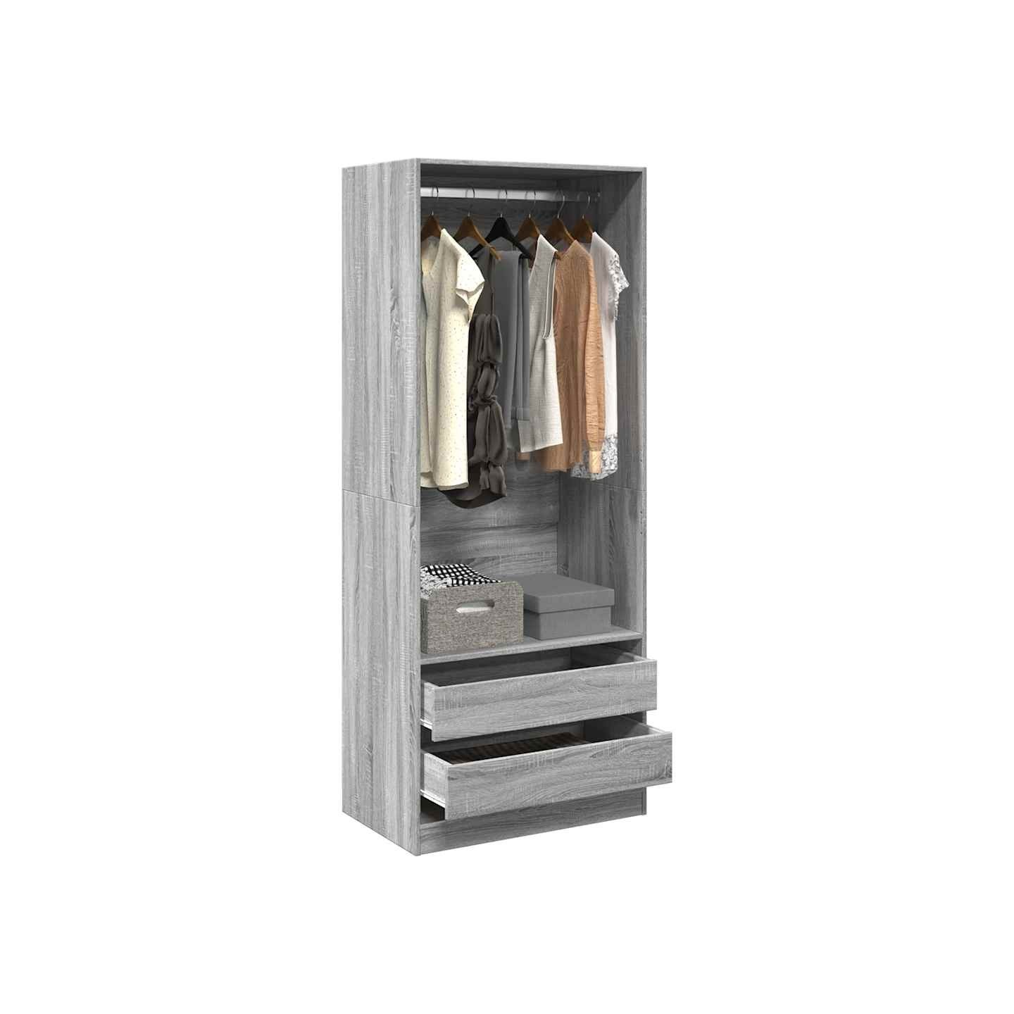 Garde-robe sonoma gris 80x50x200 cm bois d'ingénierie